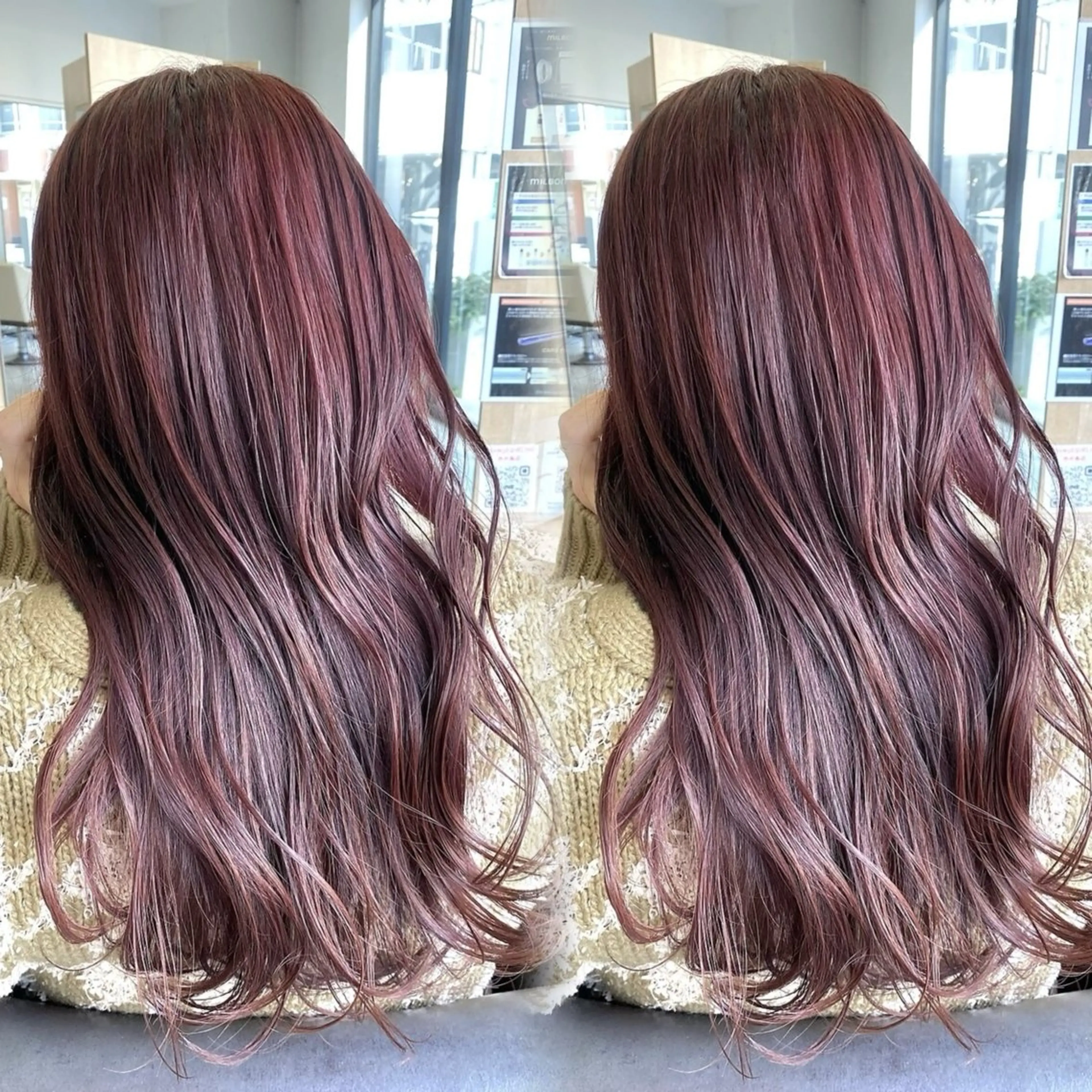 ロング カラー ヘアカラー トリートメント ORANGE 西中島 ：KUREA🎀のヘアスタイル