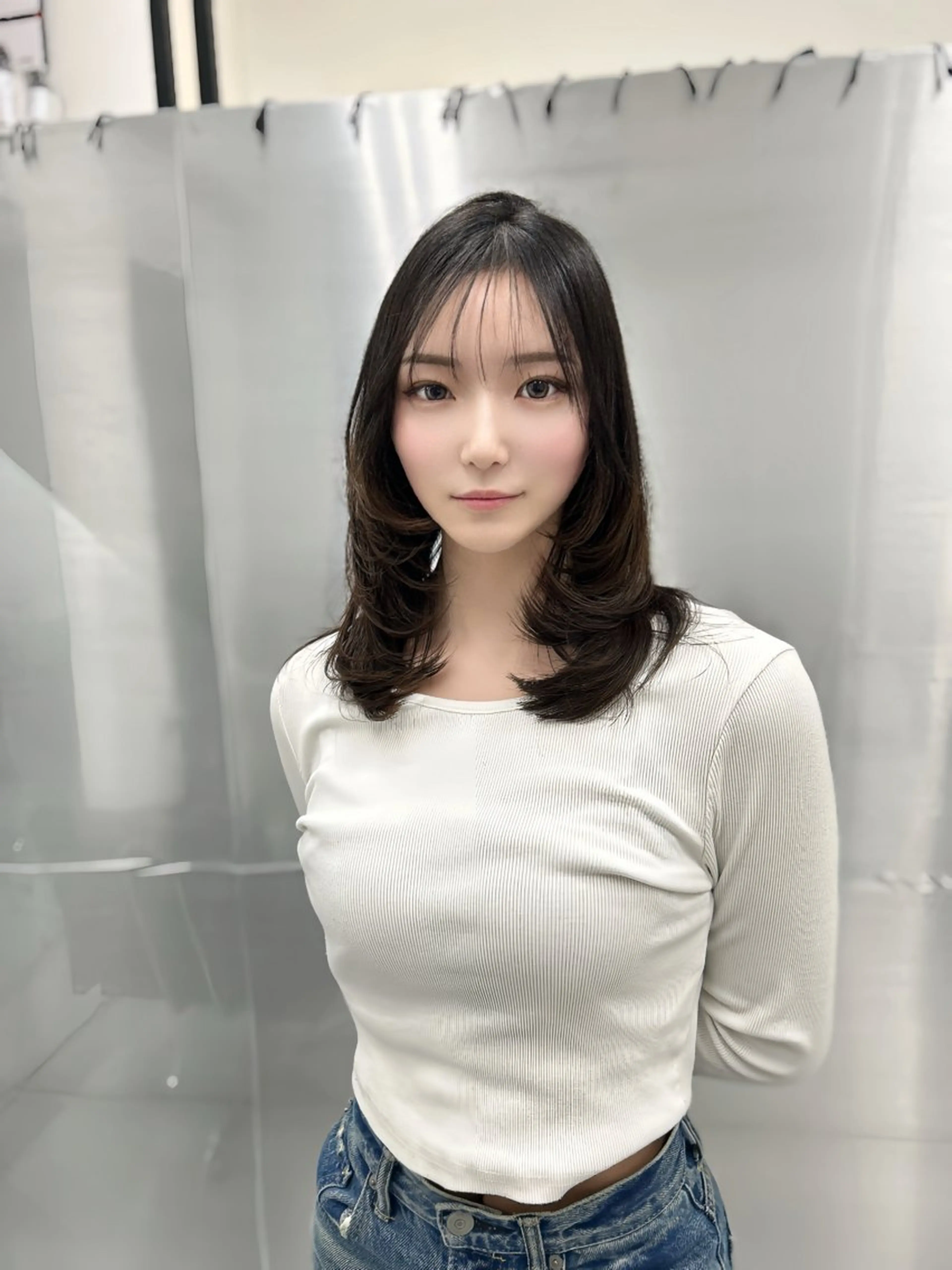 セミロング カット ヘアカラー トリートメント LOMKH所属・レイヤーカット/韓国 /縮毛矯正/タツヤのヘアスタイル