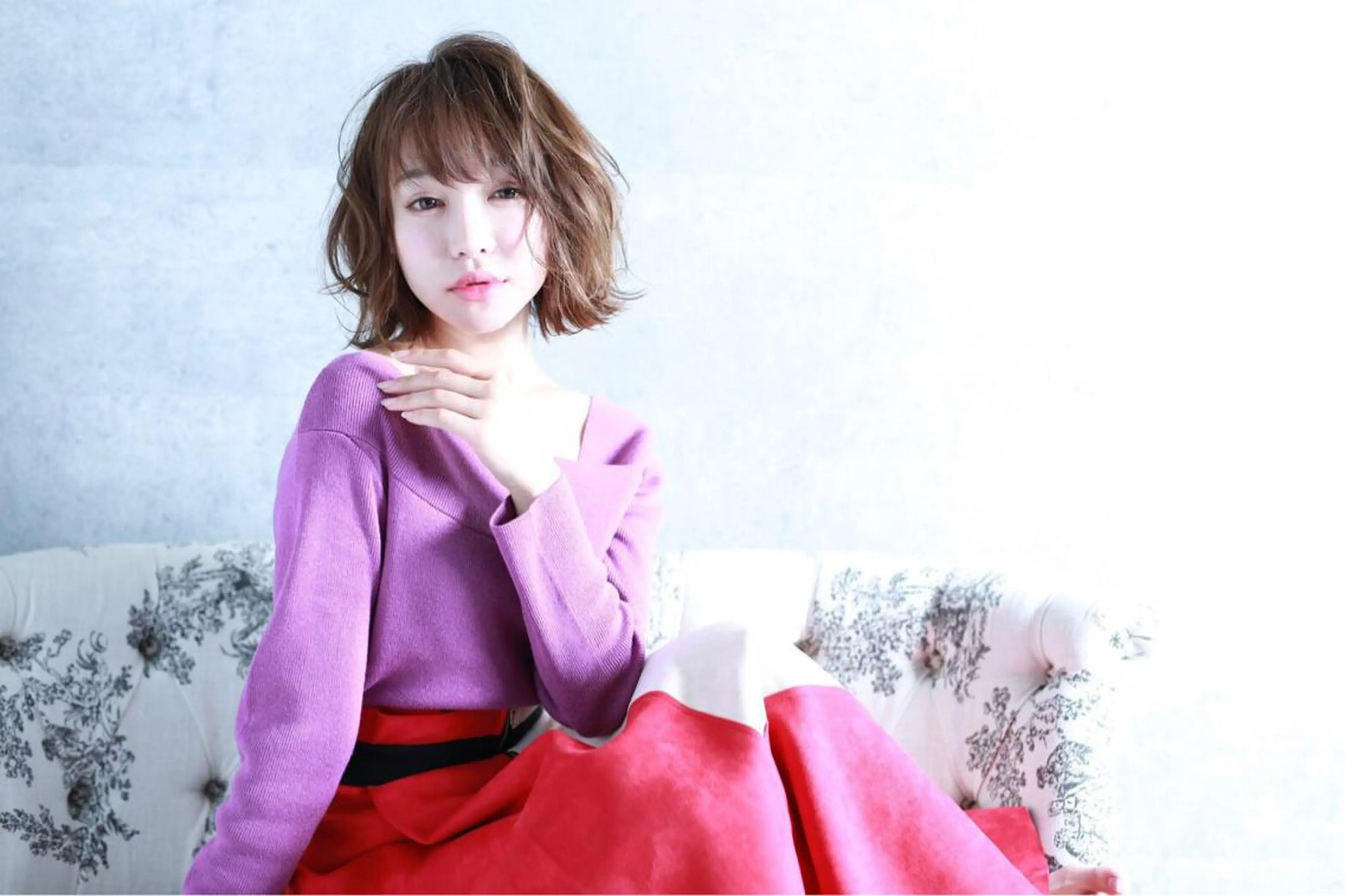 カラー パーマ ヘアアレンジ ハイライトカラー オリーブカラー 髪質改善 mihoko/ ニュアンスパーマのヘアスタイル