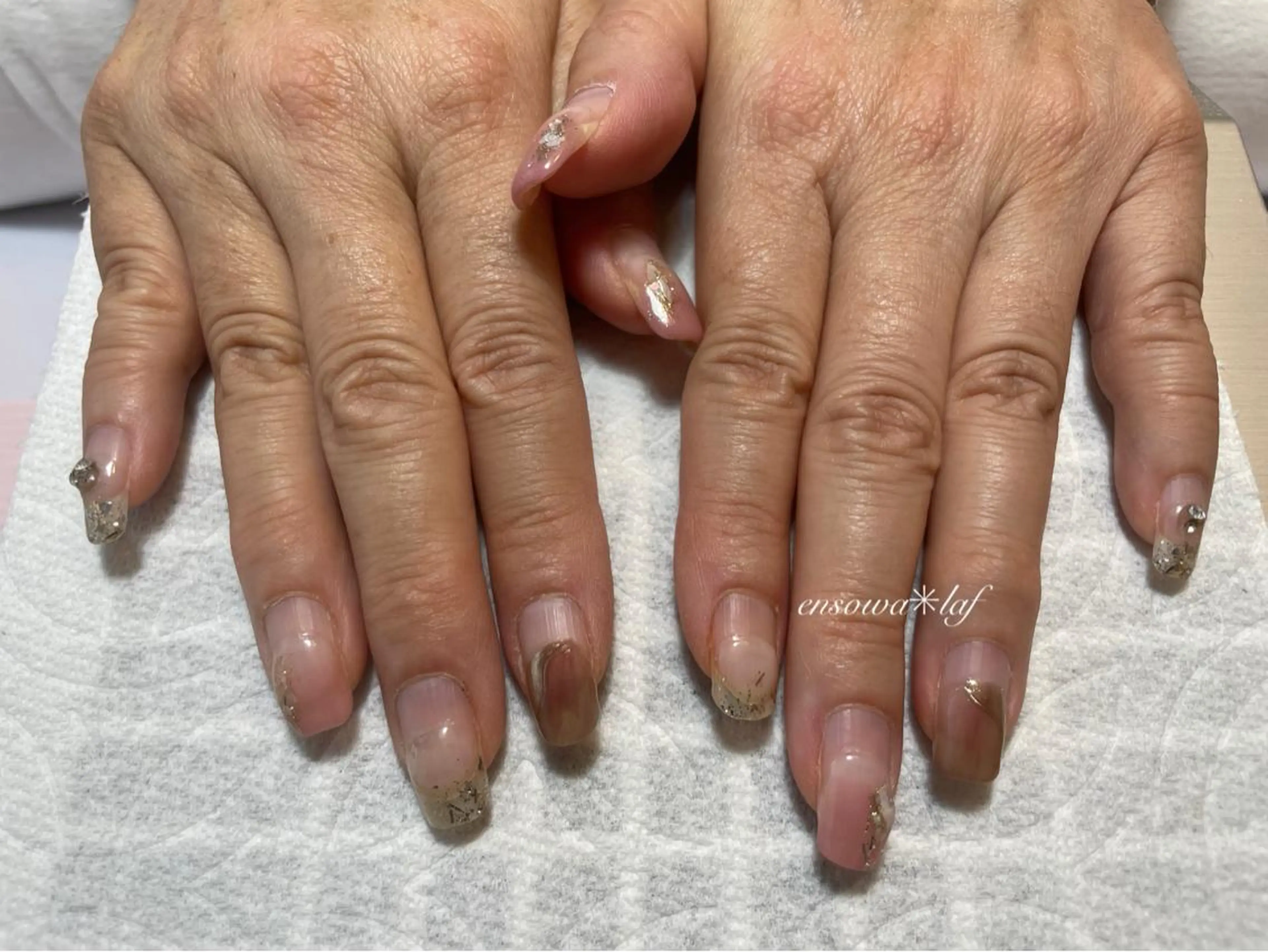 ネイル アートネイル オーロラネイル クリアネイル フレンチネイル ジェルネイル ensowa✱laf NAILのネイルデザイン