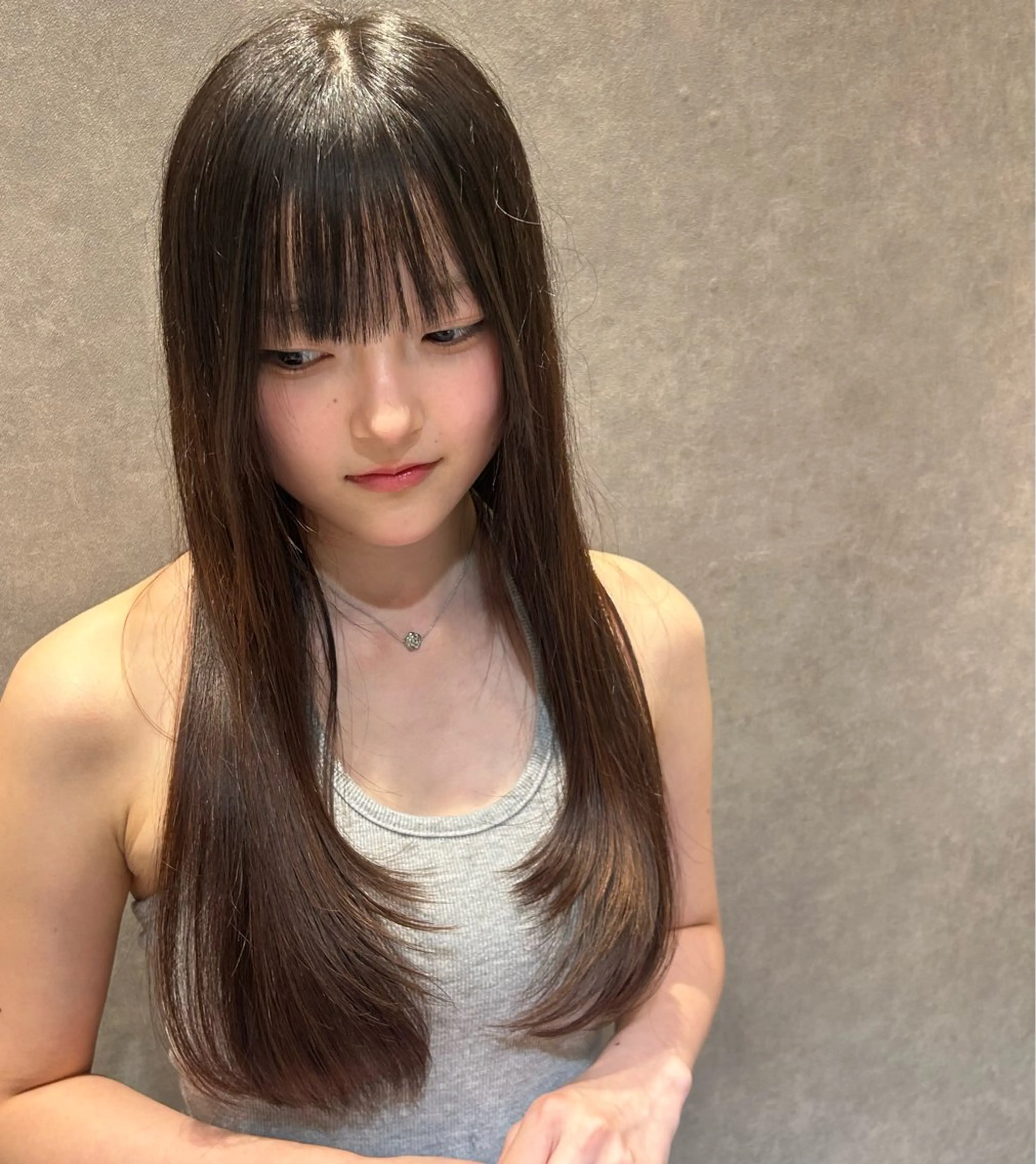 ロング レイヤーカット カット 艶髪カラー🤍ྀི 強矢　美紗希🩷ྀིのヘアスタイル