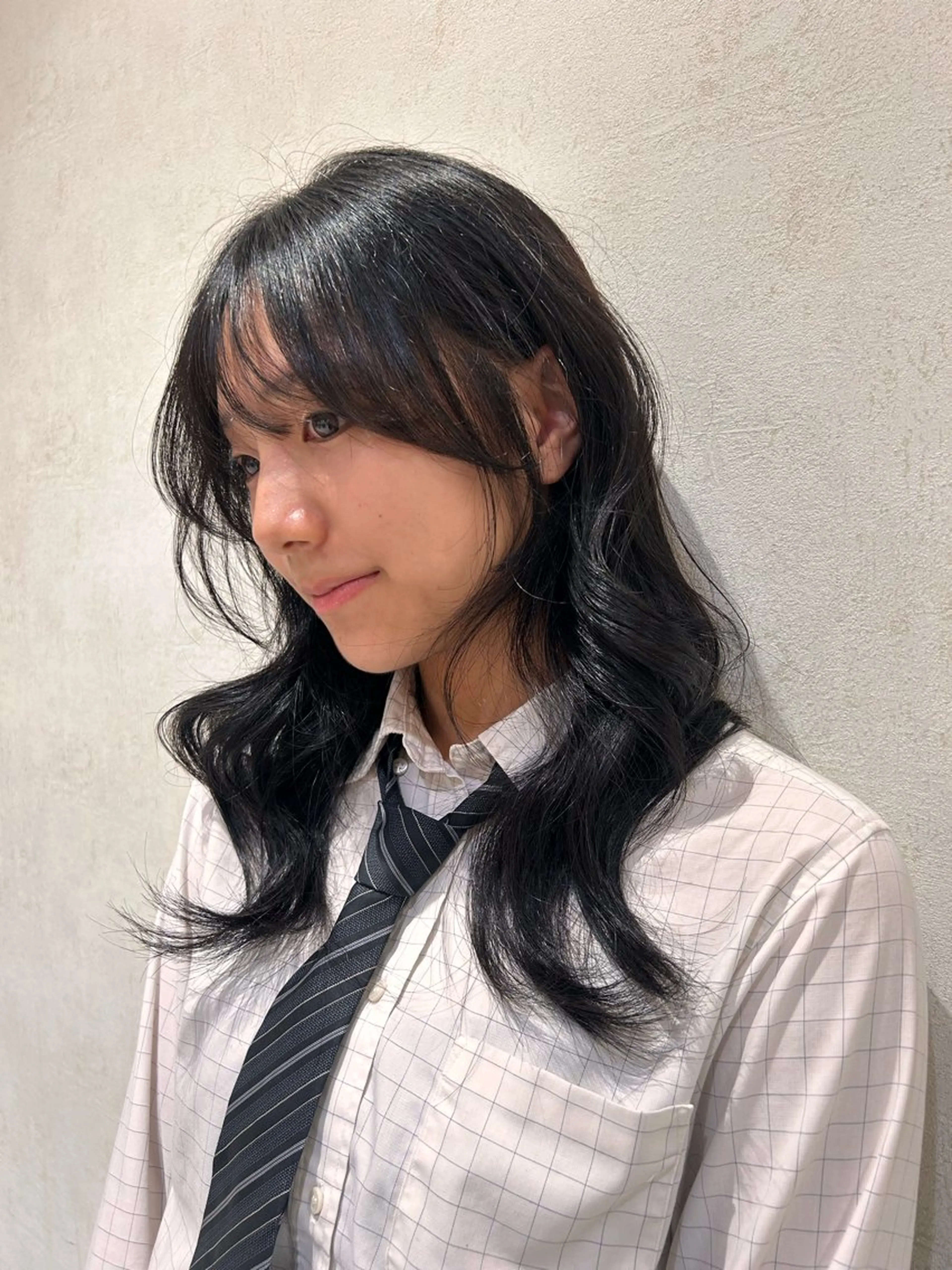 ロング カラー カット 透け感カラー/暖色 オリーブカラー🫒のヘアスタイル