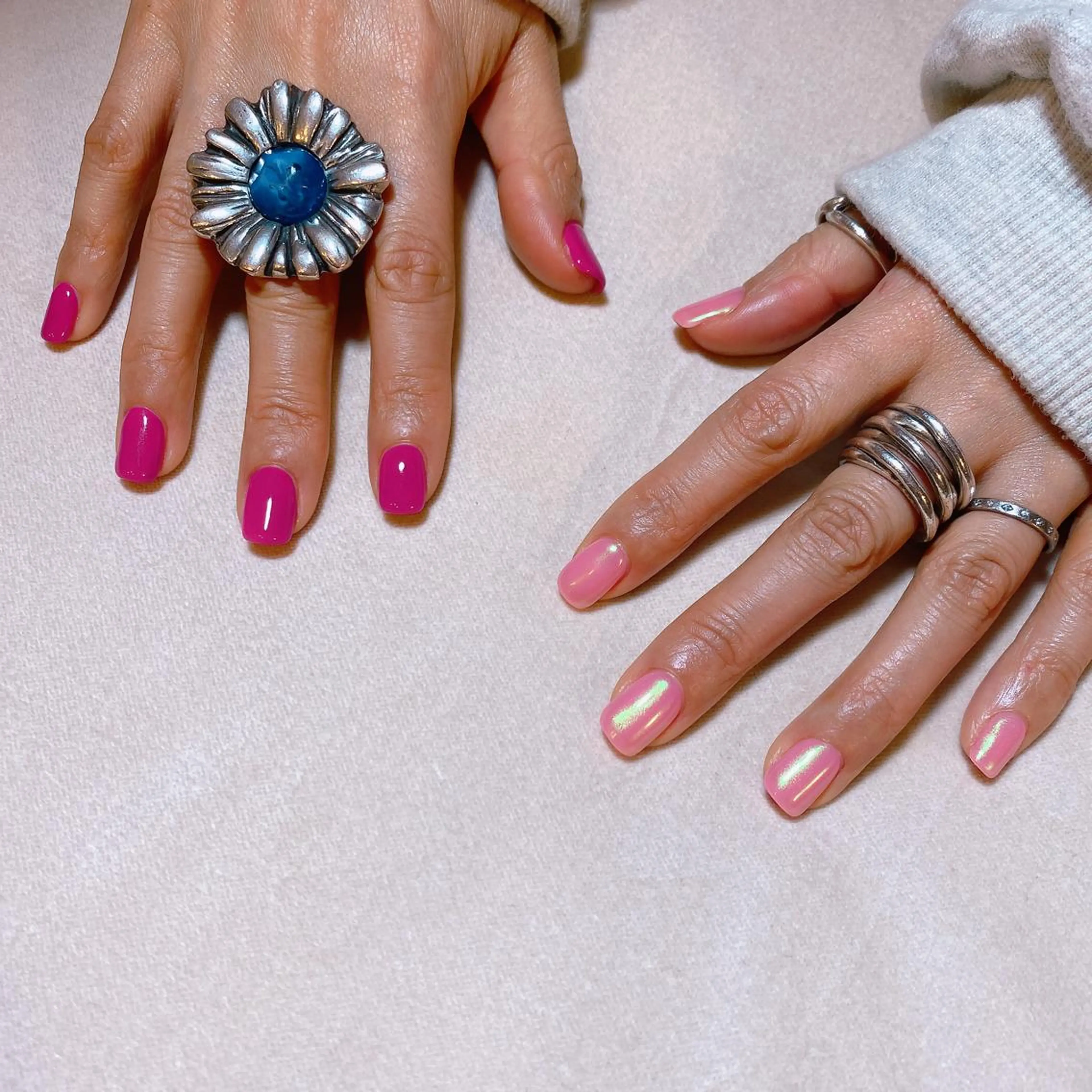 ネイル オーロラネイル ミラーネイル Nail Room Bellisのネイルデザイン