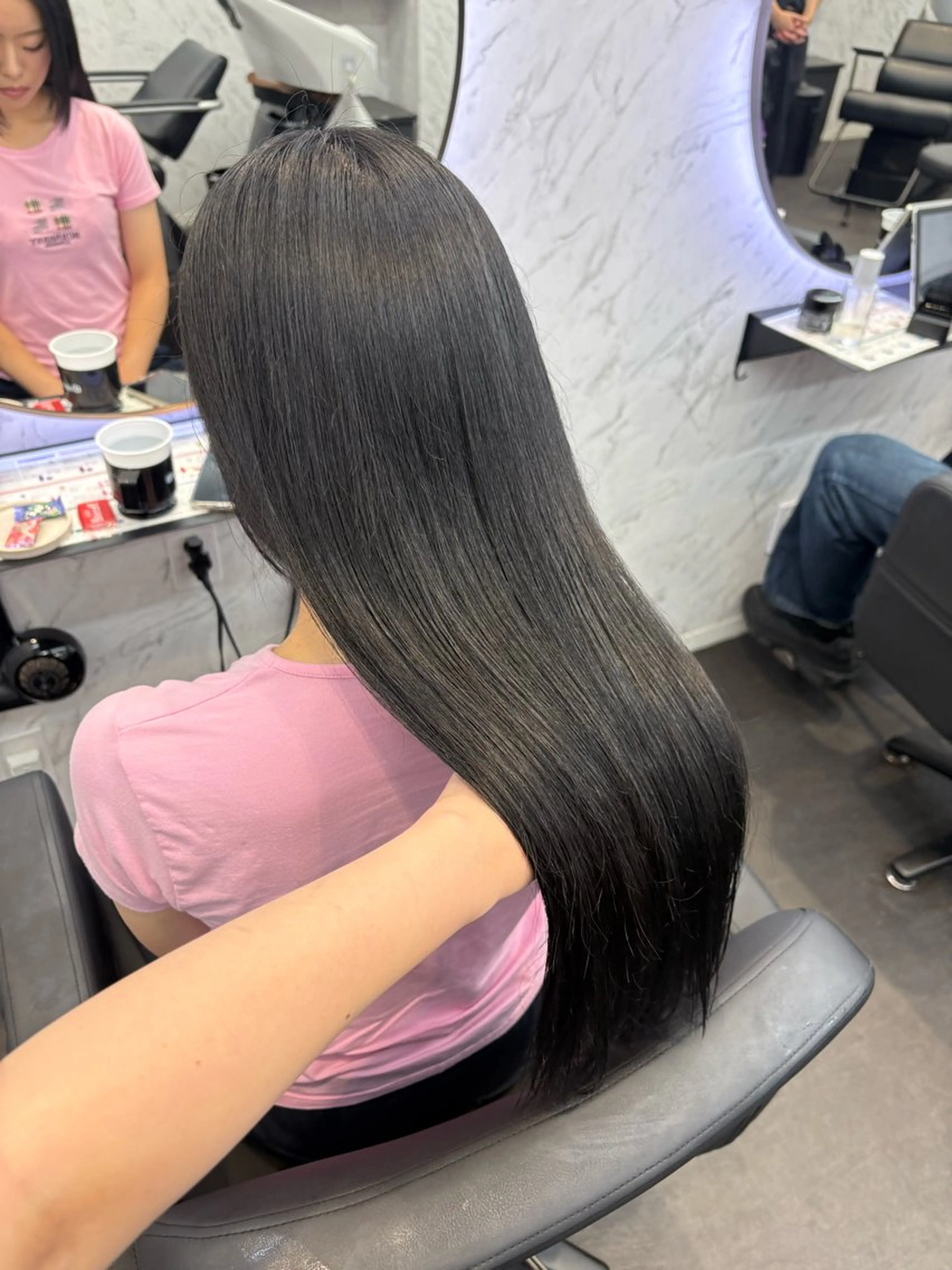 ロング カラー 黒髪 ナチュラルブラック カット ヘアカラー hair salon dot. mooda 韓国風サロン 町田店所属・韓国風ヘア🎀🩶 /♡𝓝𝓸𝓪♡のヘアスタイル