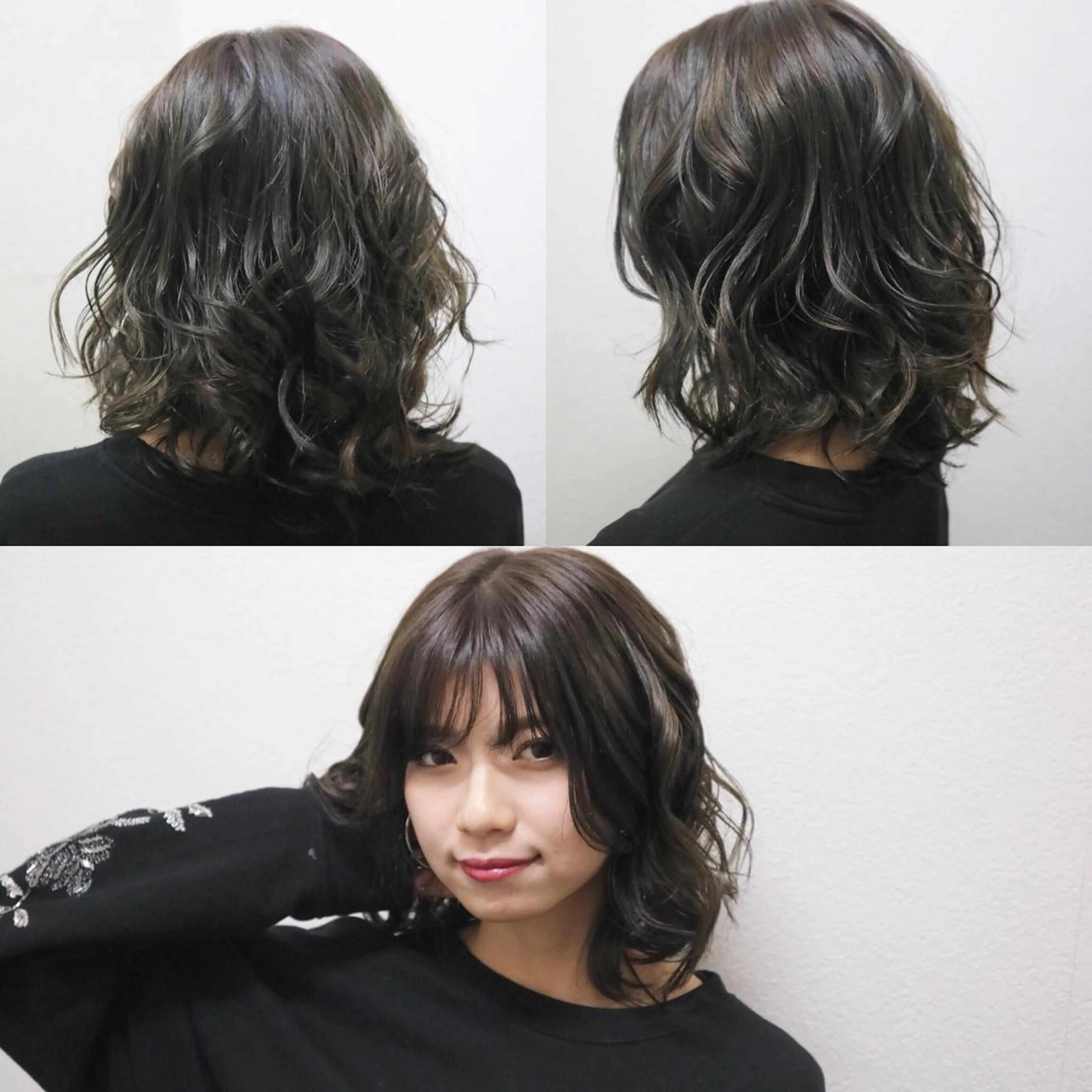 ミディアム カラー アッシュ ヘアカラー JIL BLAN 京都のヘアスタイル