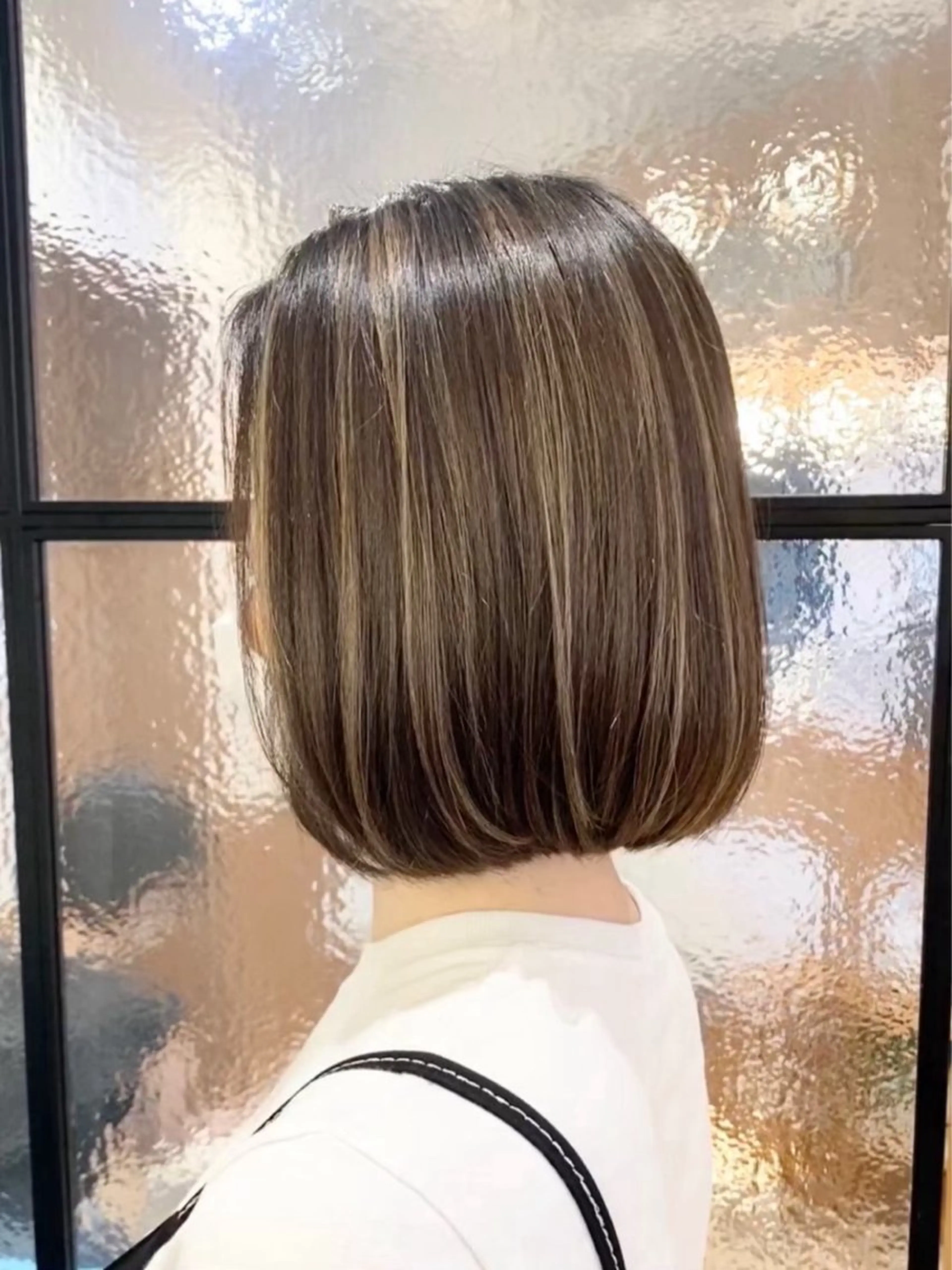 ミディアム ボブ ハイライト カット ヘアカラー パーマ トリートメント 💫ショート/ボブ メンズ/永谷俊樹のヘアスタイル