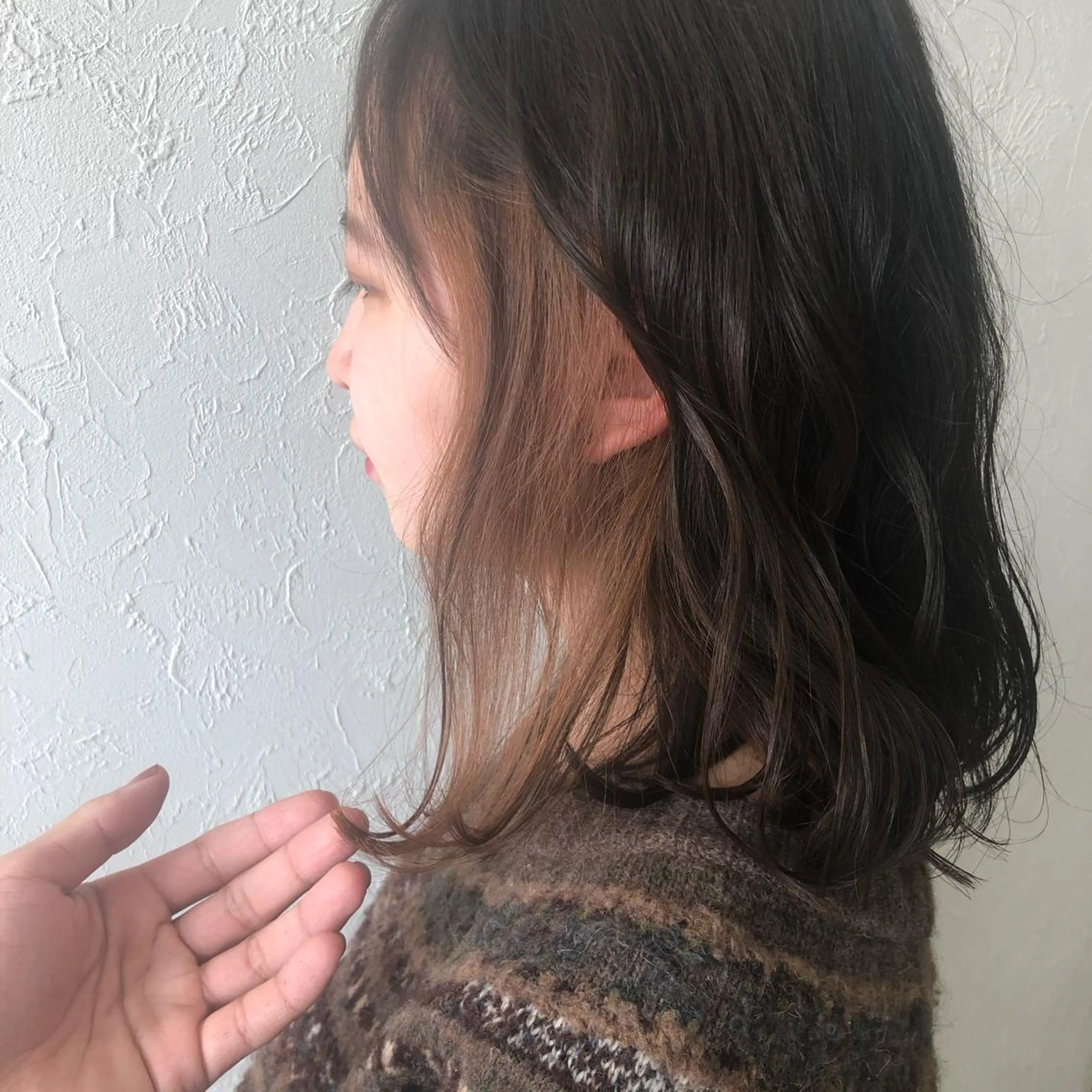 ミディアム カラー イヤリングカラー nex the salon coall所属・【美髪矯正特化】 ズケヤマのヘアスタイル