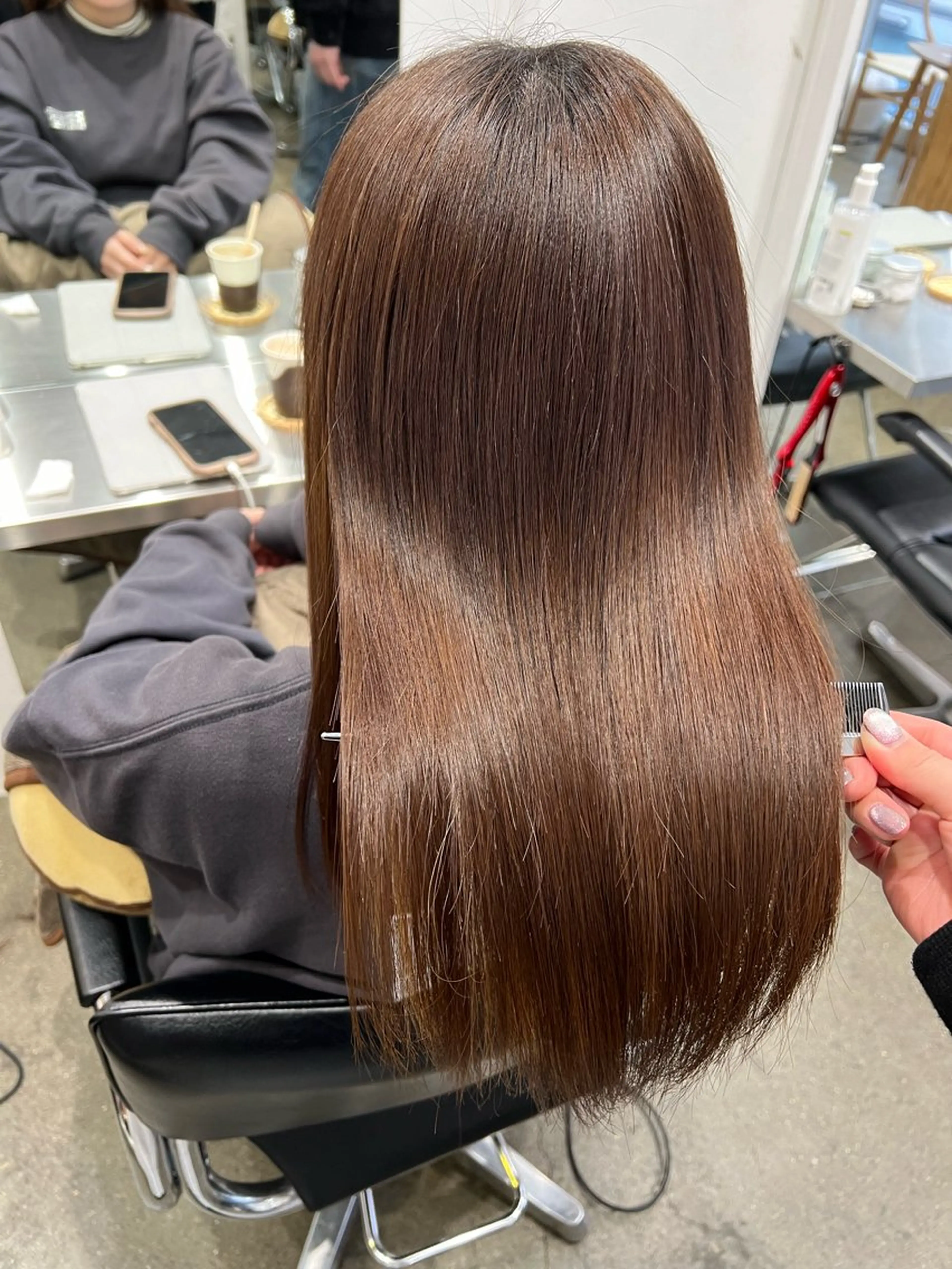 セミロング パーマ 髪質改善 トリートメント ストレートパーマ カット 縮毛矯正 トリートメント ヘッドスパ ヘアセット ✨髪質改善矯正× ブリーチ✨YU-KIのヘアスタイル