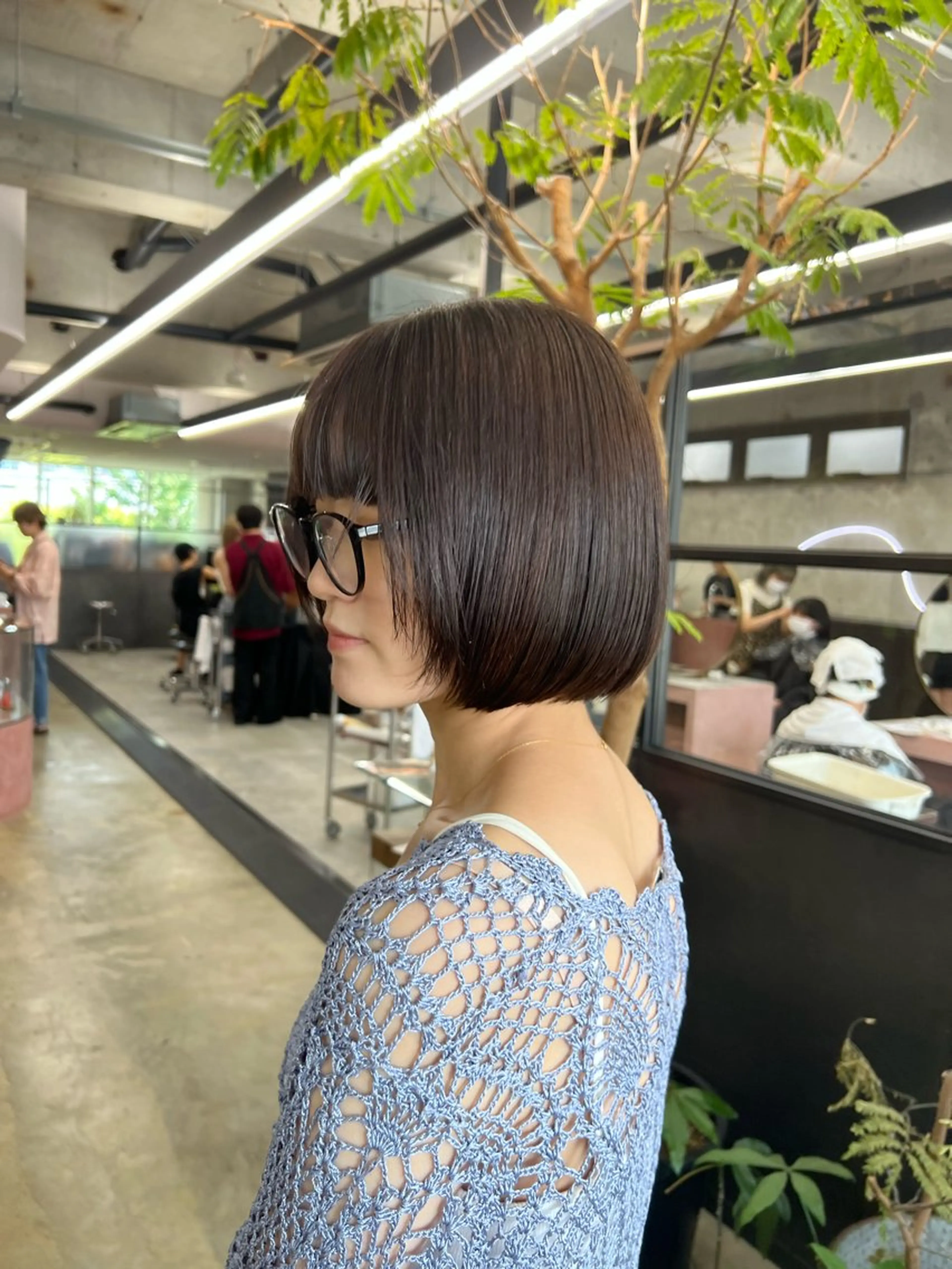 カラー ブリーチ ブリーチなしカラー オリーブカラー ボブ カット 縮毛矯正 era所属・azumi/ボブ/暖 色/オリーブ/縮毛のヘアスタイル