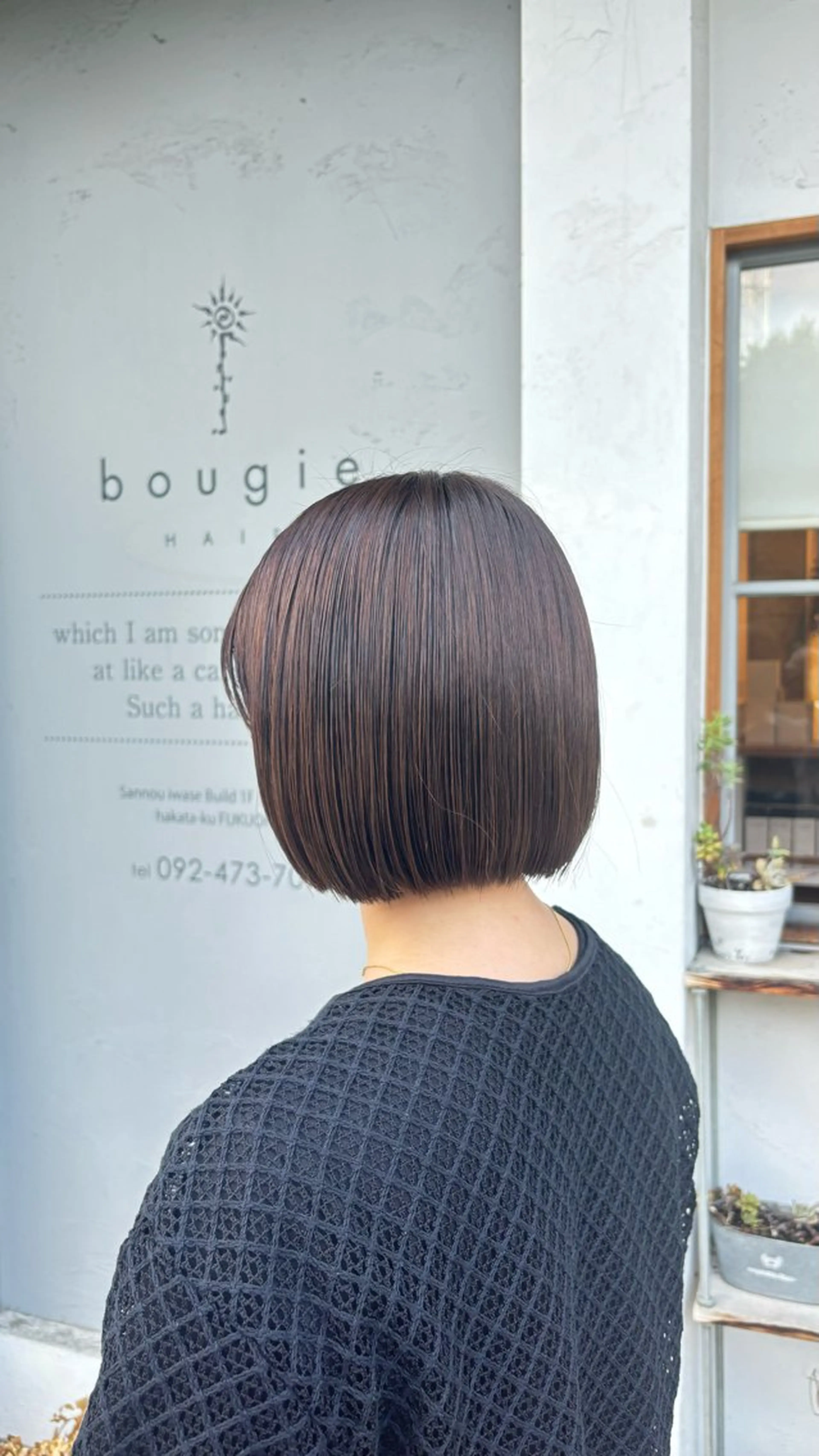 ショート 切りっぱなしボブ ボブ カット ヘッドスパ makoto⌇レイヤ ー⌇艶カラー🍒‎のヘアスタイル