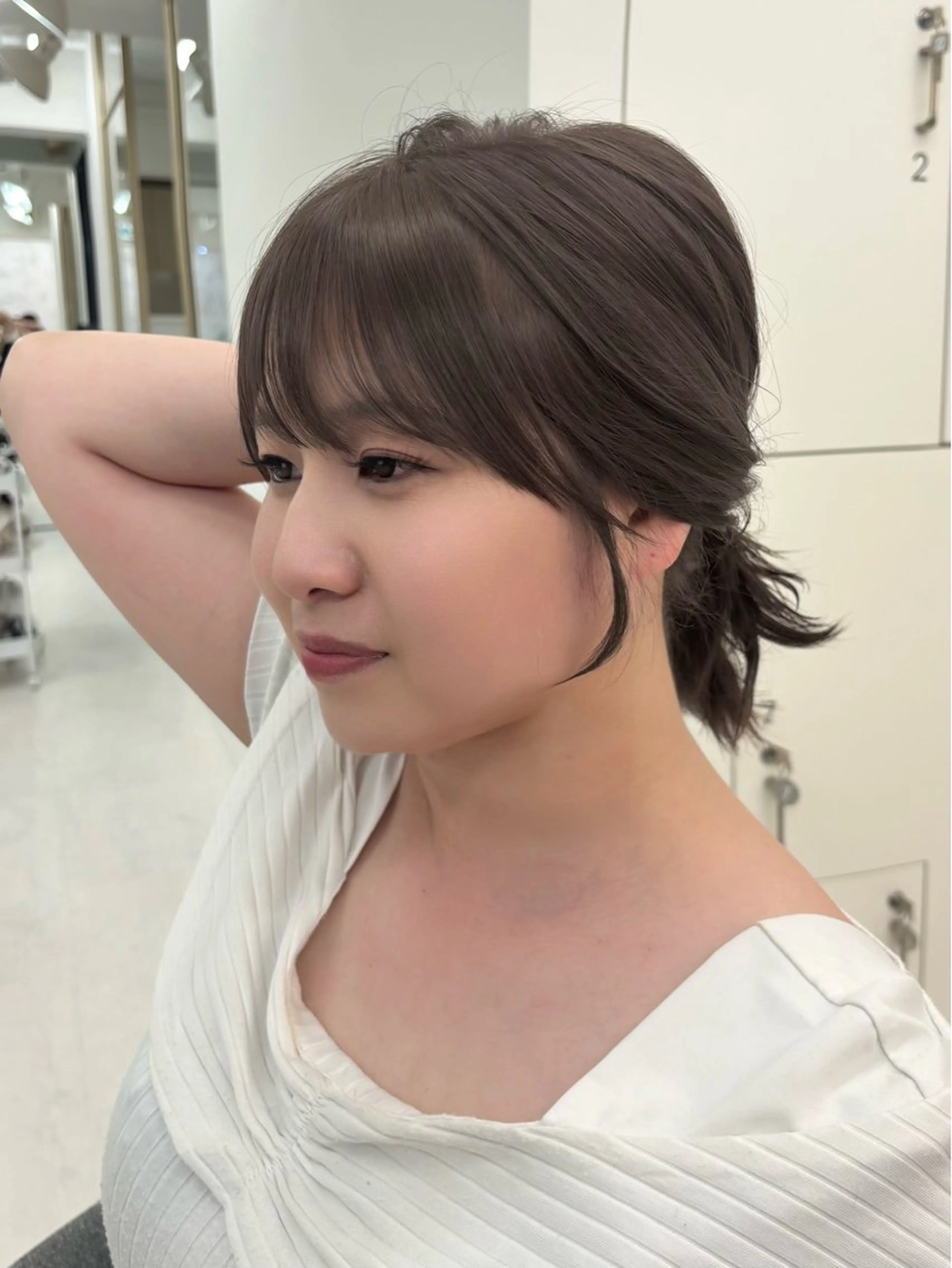 ミディアム カット ヘアカラー mei / 艶カラー / ボブ ミディアムのヘアスタイル