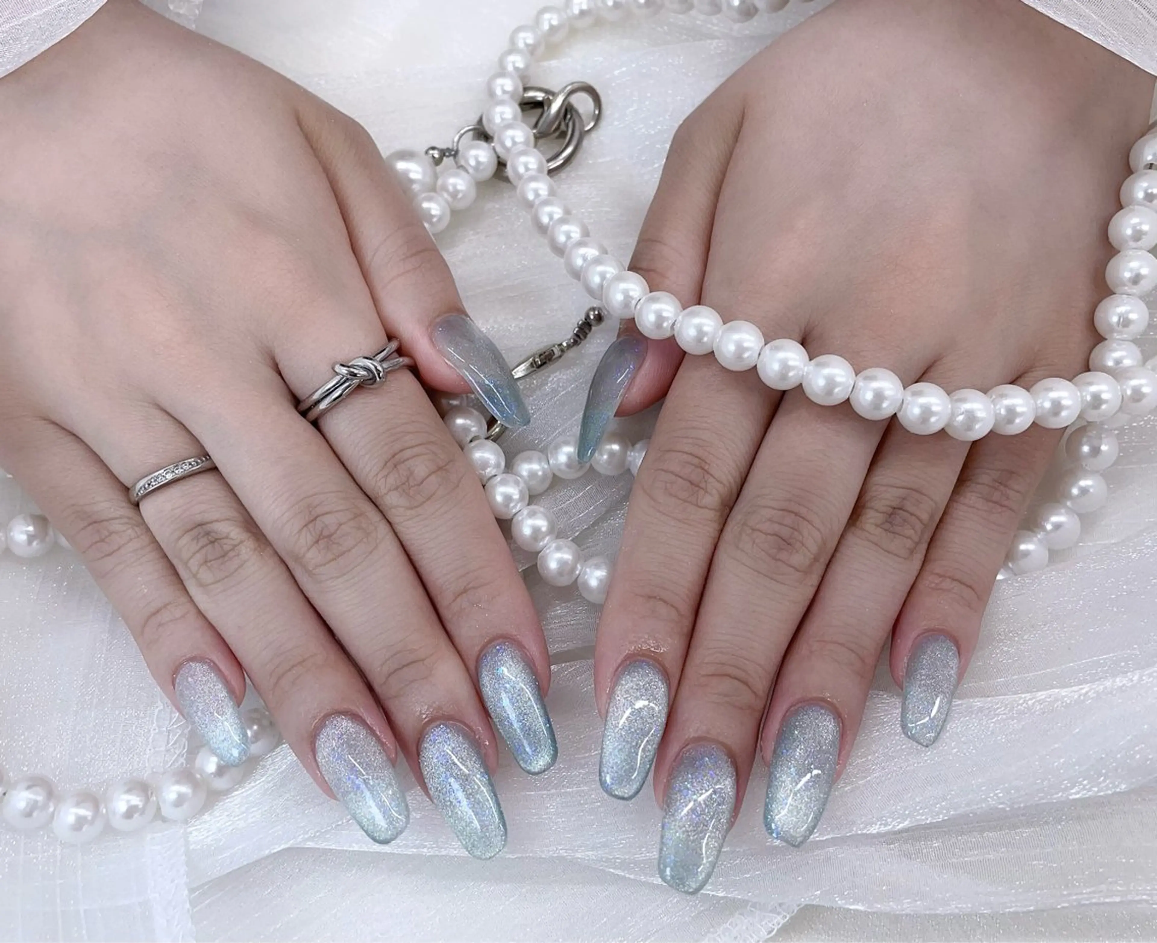 ネイル マグネットネイル ハンドネイル 🩵Minmin nail salonのネイルデザイン
