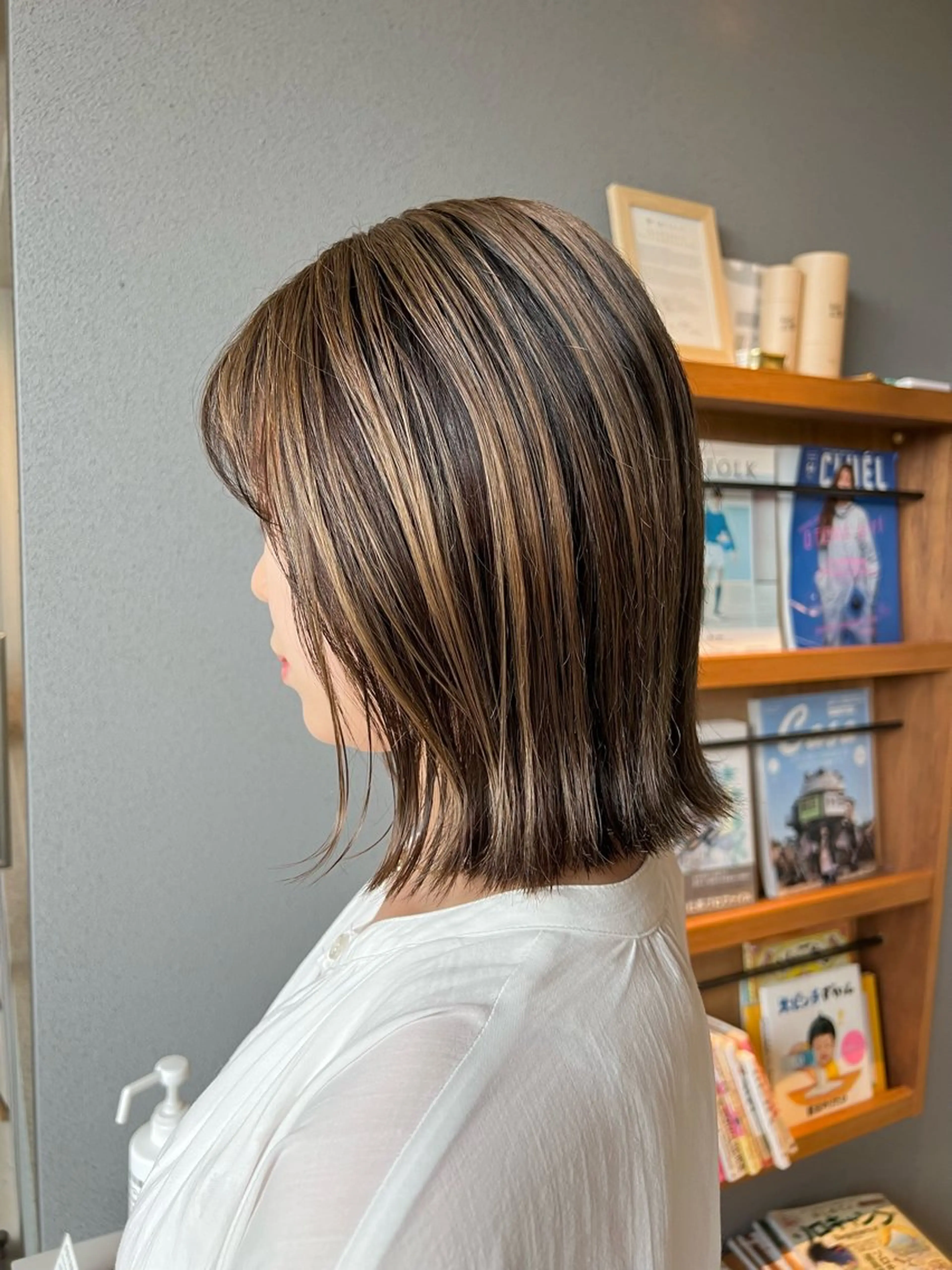 ミディアム 切りっぱなしボブ ボブ duft所属・duft. cocoroのヘアスタイル