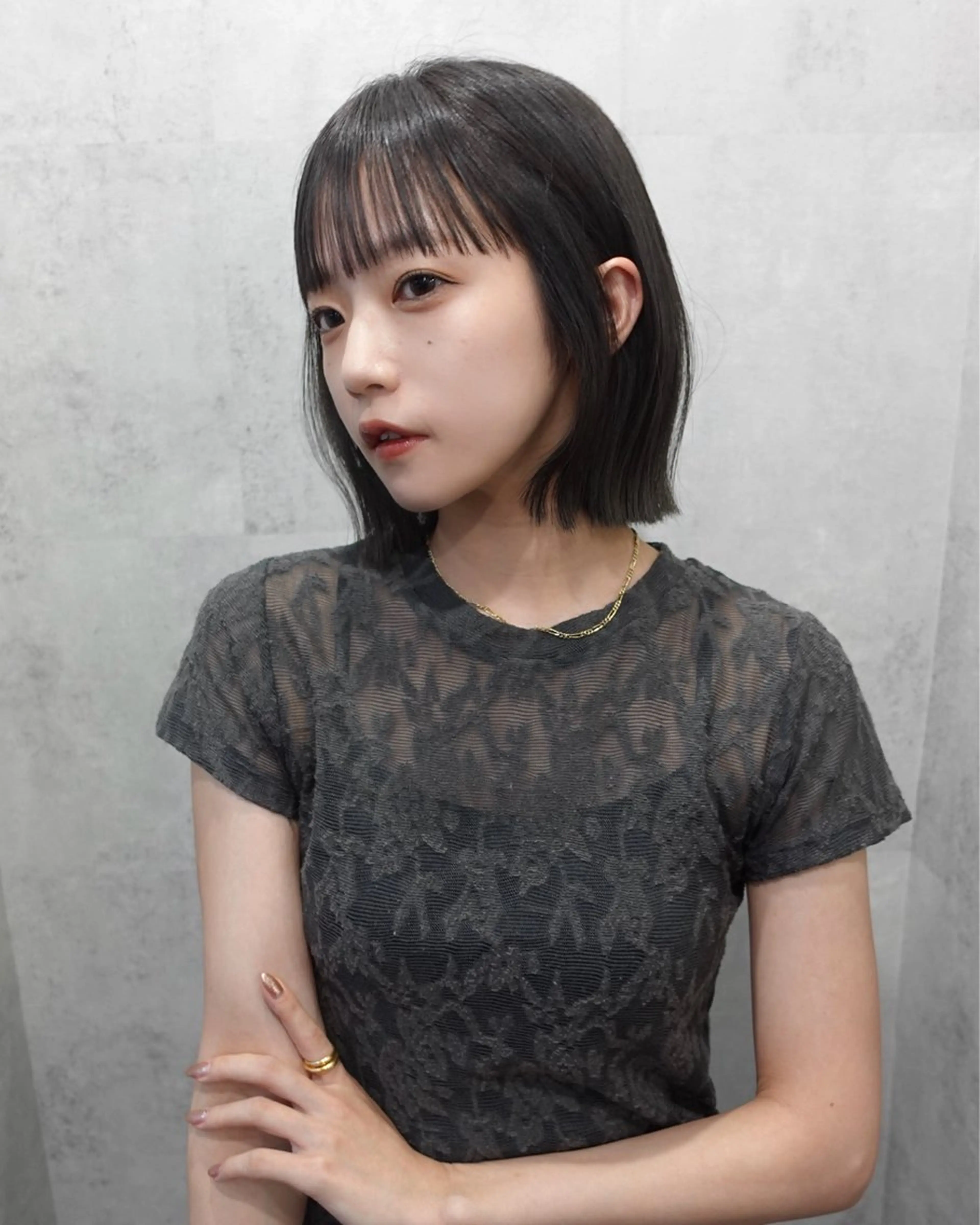 ミディアム ボブ カット ヘアカラー トリートメント LAVEL 代表 住吉　創のヘアスタイル