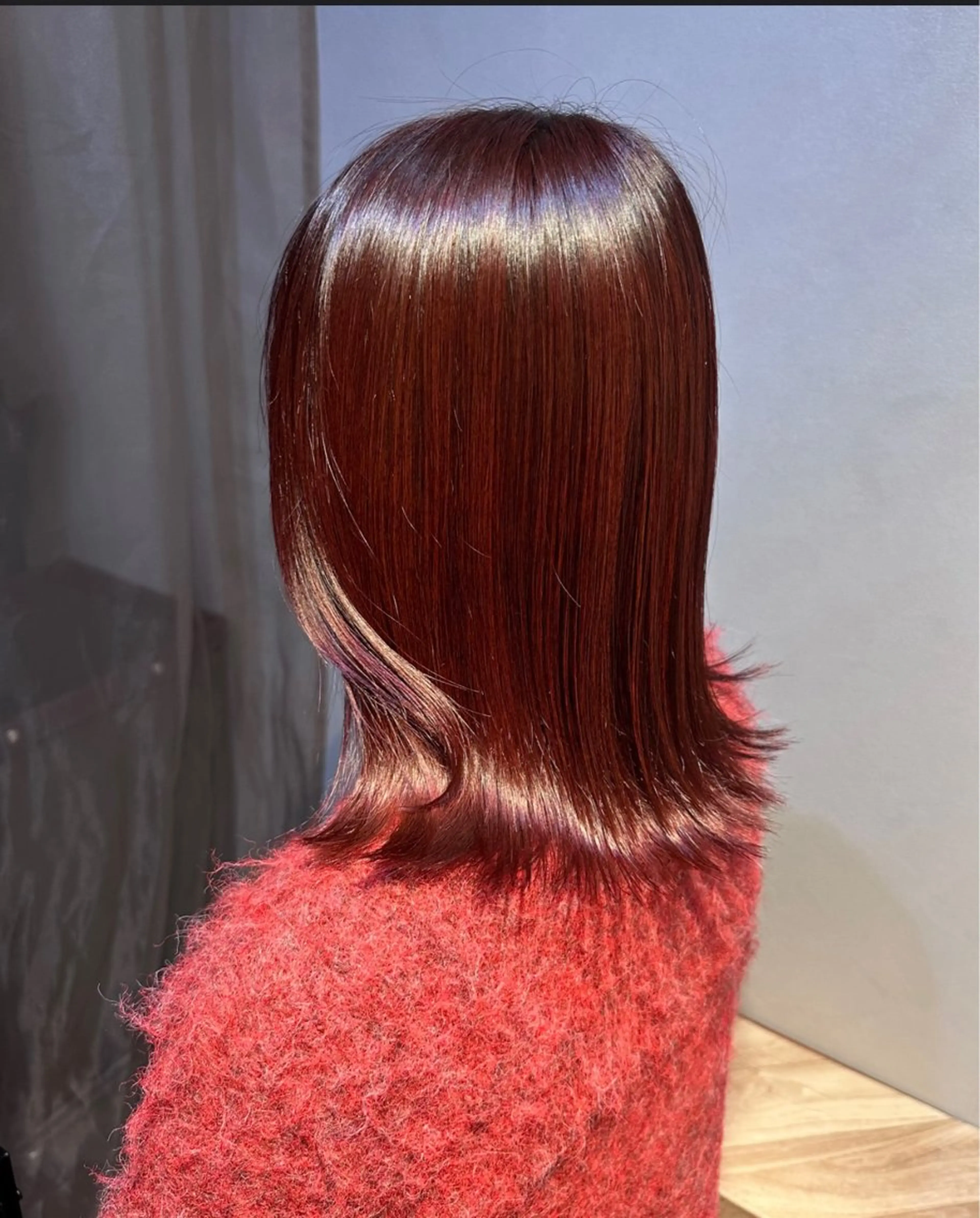 ミディアム カット ヘアカラー はまだ かんたのヘアスタイル