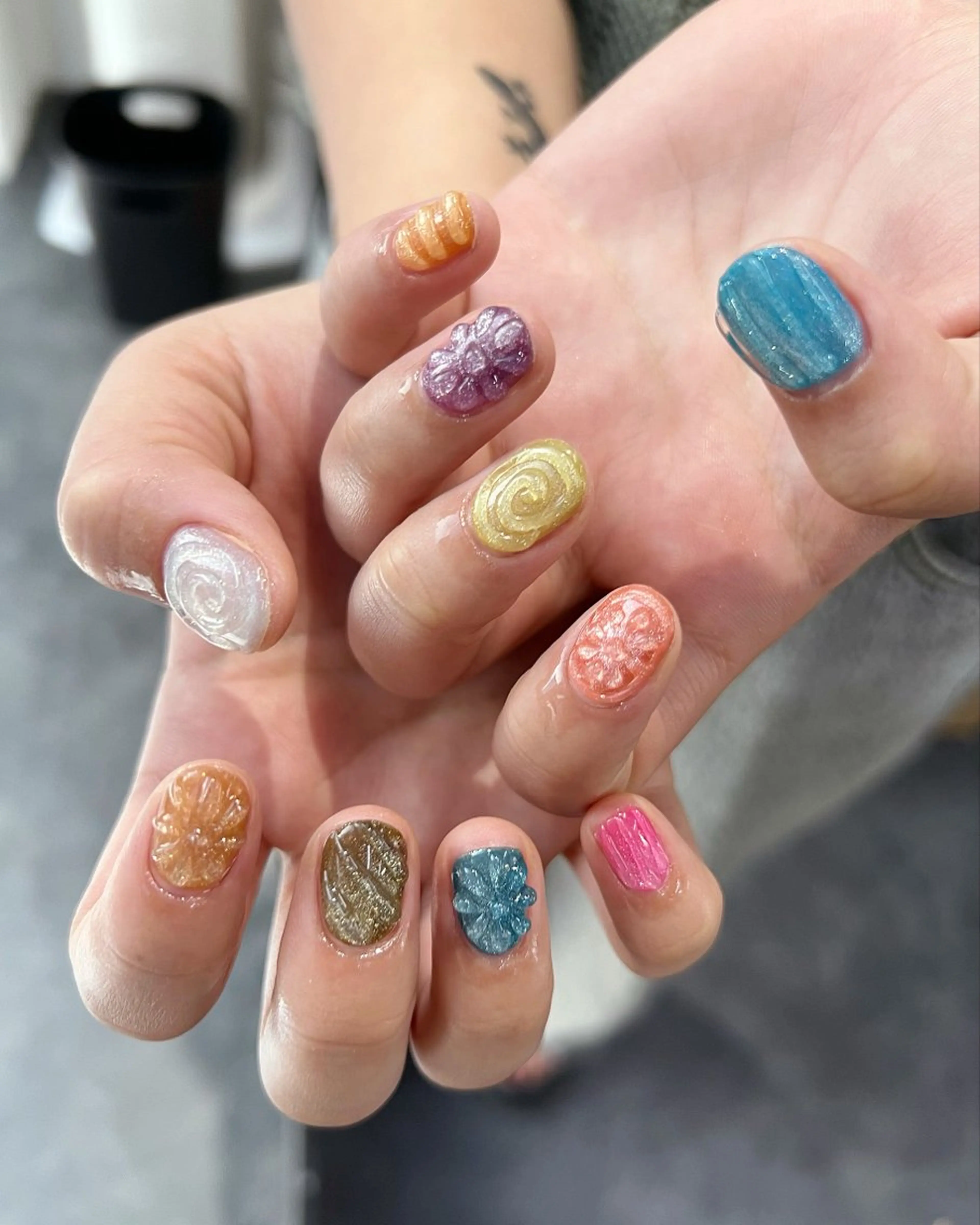 ネイル ハート 夏ネイル ハンドネイル フットネイル GRANDE大須 栄/店長 aki🌙のネイルデザイン