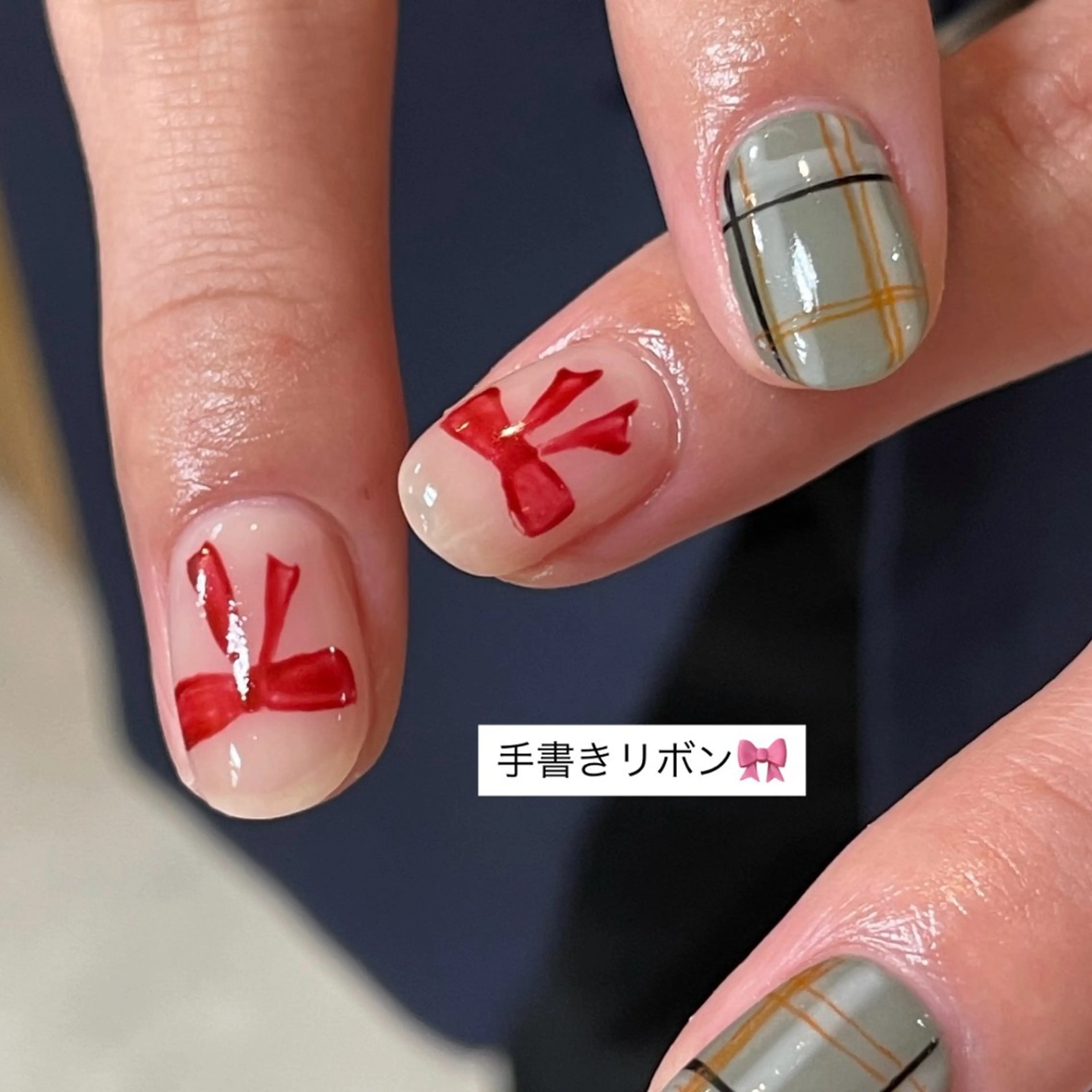 ネイル リボン ハンドネイル you (ユウ)のネイルデザイン