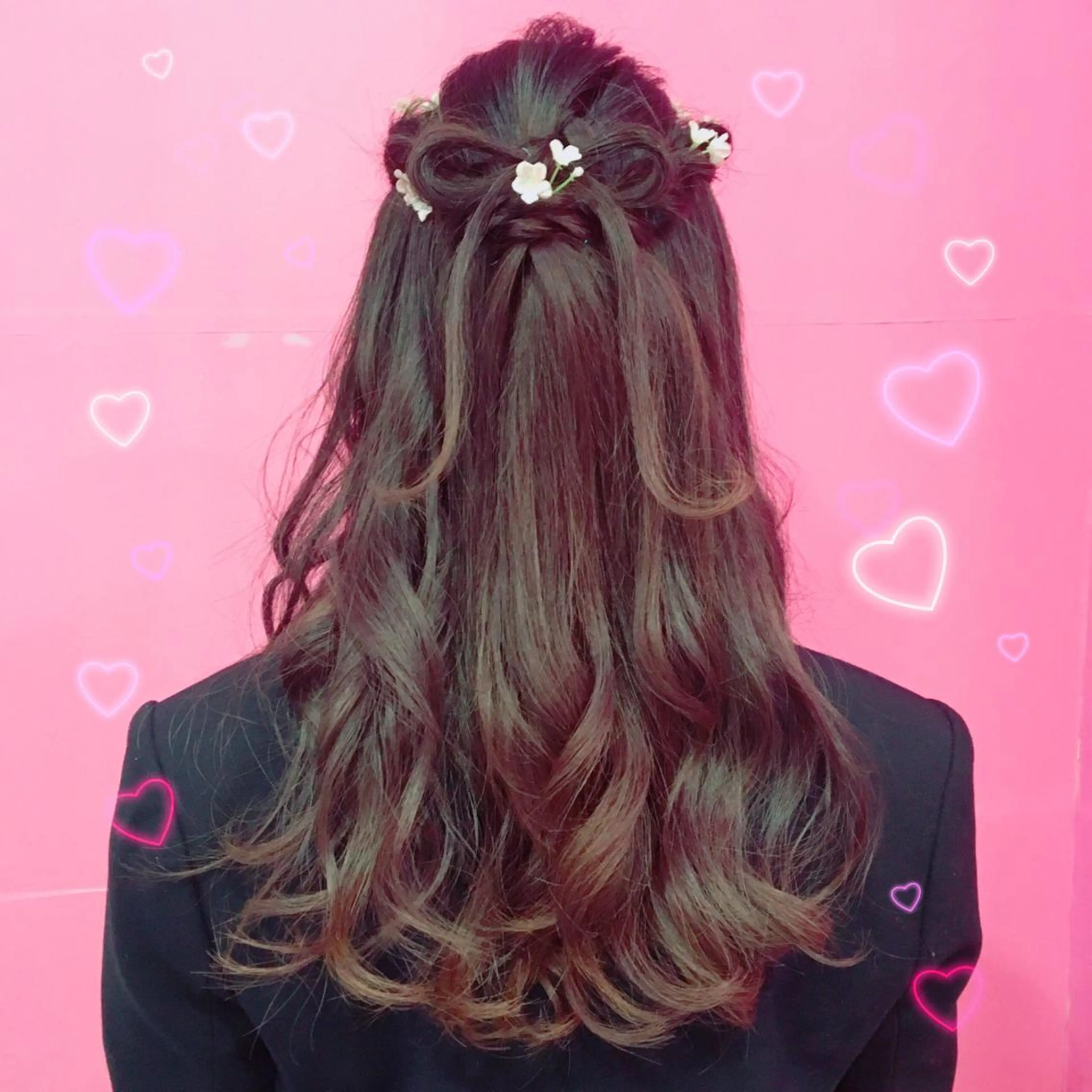 ヘアアレンジ ハーフアップ LiNA🌿藤原 茉莉花のマツエク・マツパデザイン