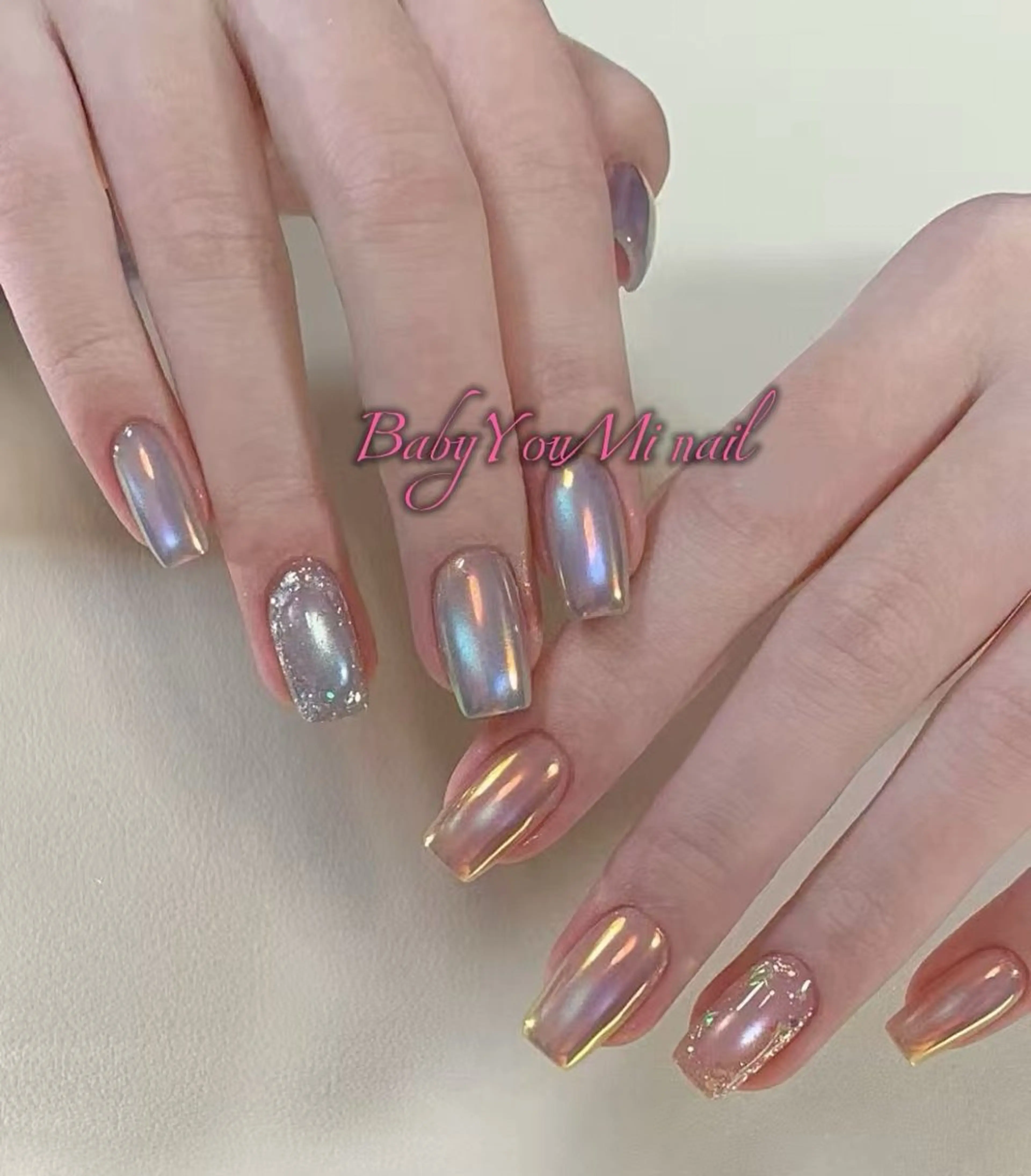 ネイル オーロラネイル フラワーネイル フットネイル フレンチネイル ジェルネイル ハンドネイル BabyYouMi nailのネイルデザイン