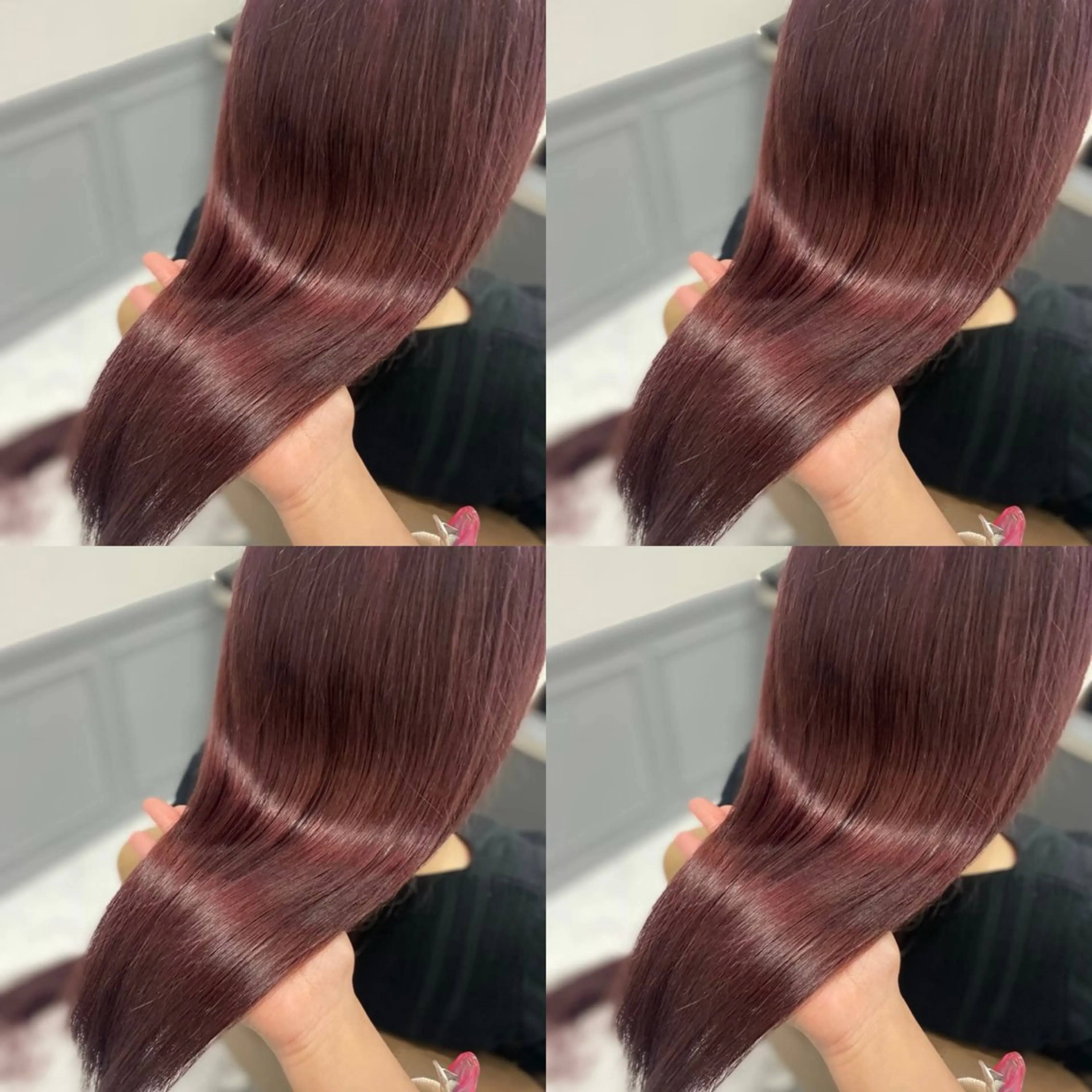 ロング カラー ボルドーカラー 髪質改善 カット ヘアカラー トリートメント 韓国レイヤー× 髪質改善✨純大のヘアスタイル