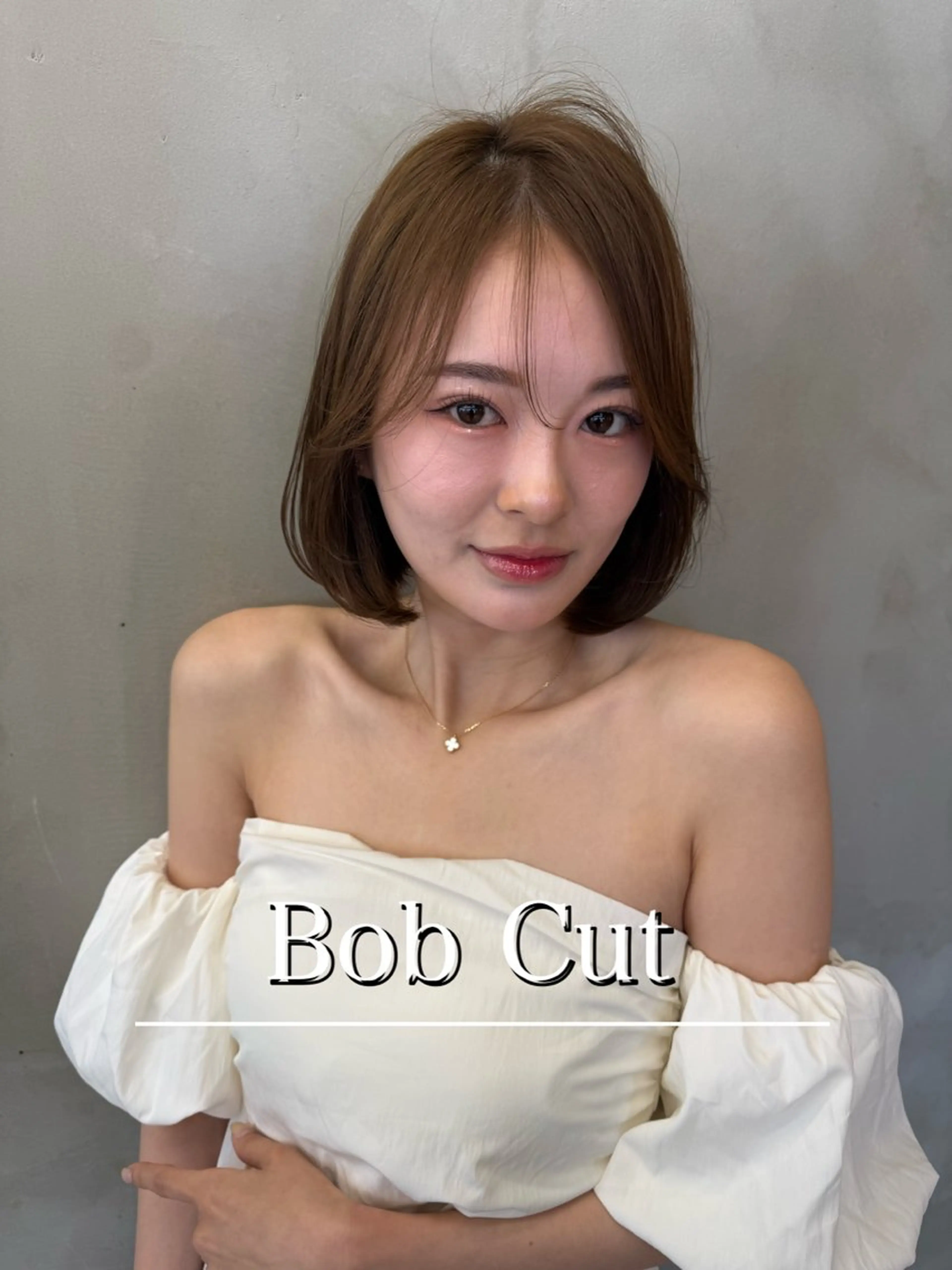 ミディアム カット ヘアカラー トリートメント ✨心斎橋髪質改善 ボブ鈴木佑弥✨のヘアスタイル