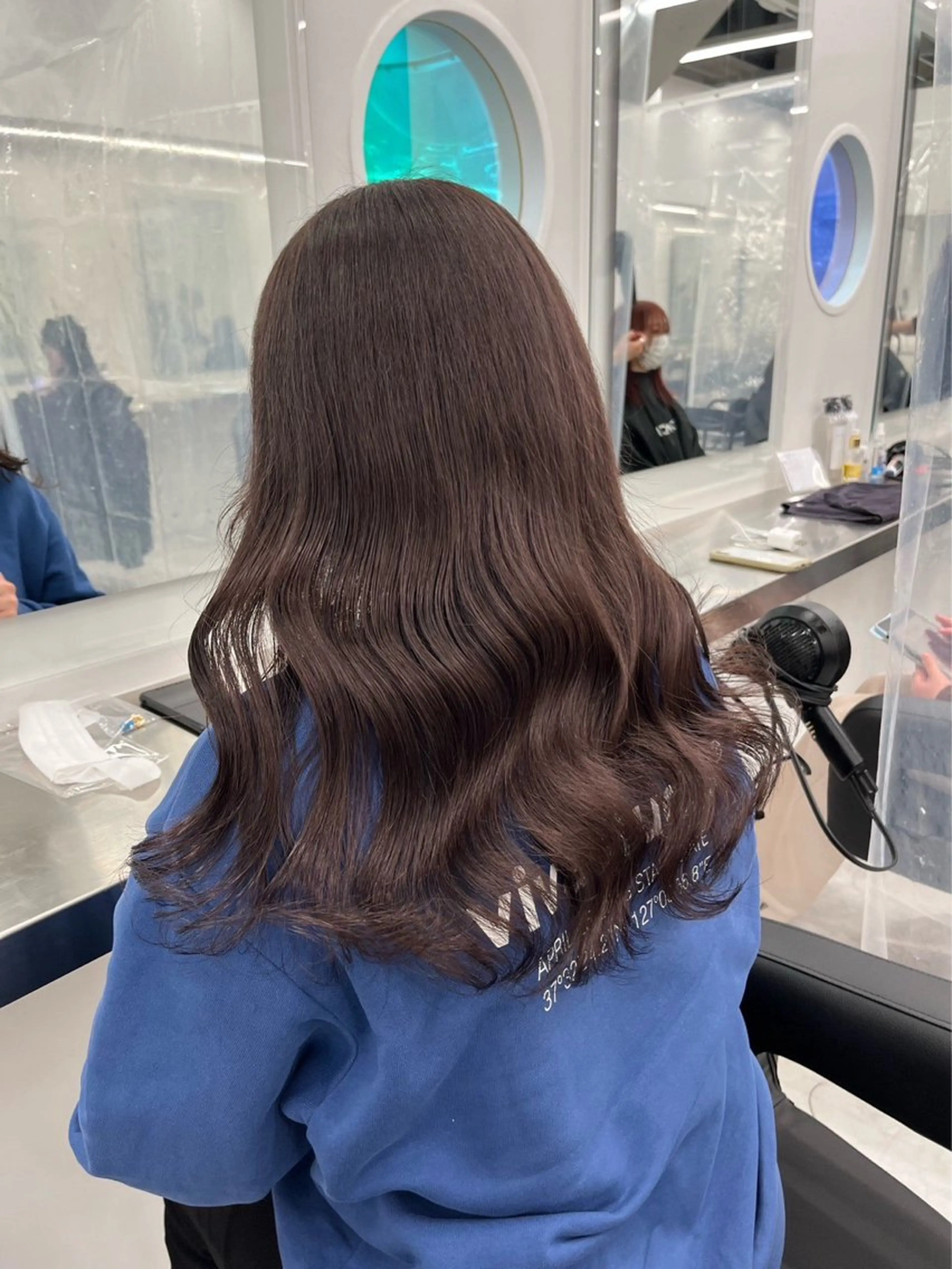 セミロング カラー ヘアアレンジ カット ヘアカラー トリートメント ヘッドスパ ヘアセット 透明感ラベンダー💗 SHOのヘアスタイル