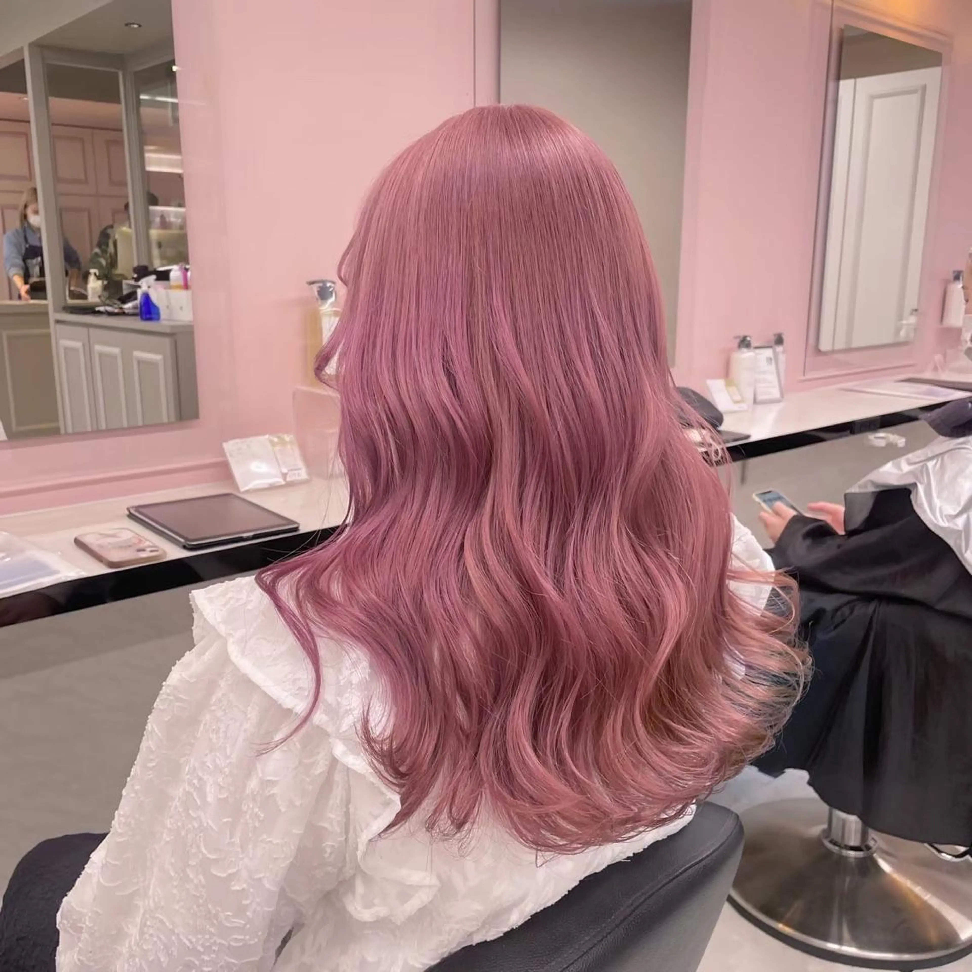 カラー ピンクカラー ヘアカラー 透明感ベージュカラー ♡上野♡AIのヘアスタイル