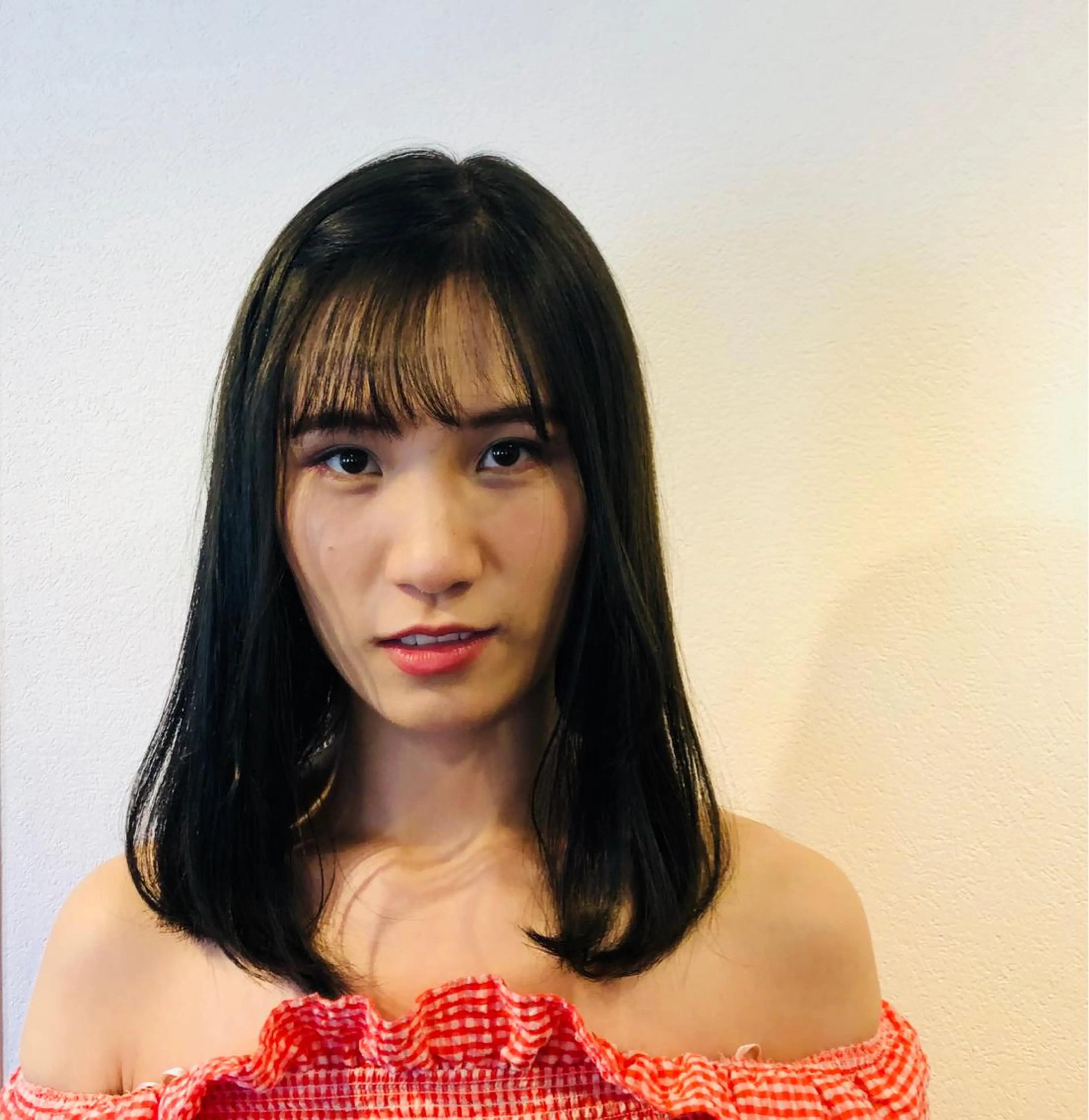 セミロング カラー シースルーバング MOLLA 浅香山店所属・谷口ゆめ/縮毛矯正/ カット/美眉ワックスのヘアスタイル