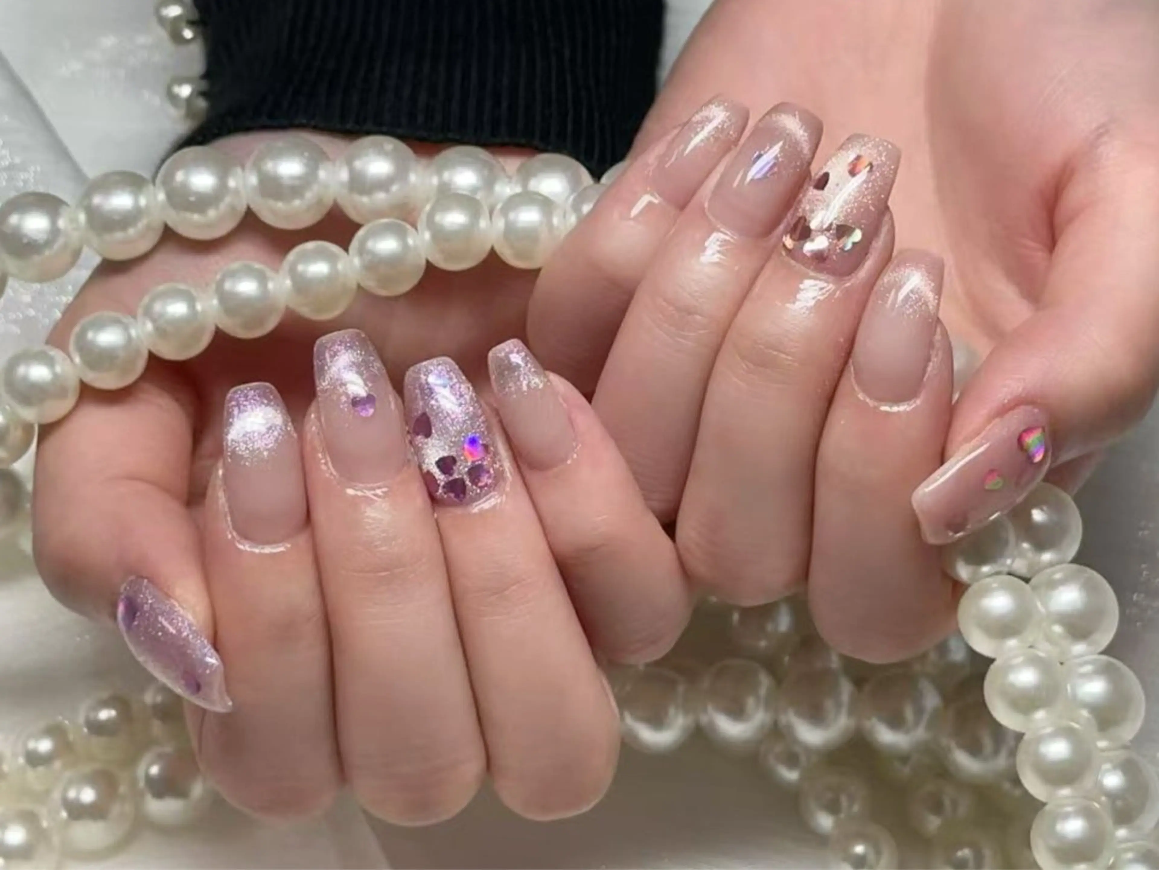 ネイル クリアネイル 成人式 フラッシュネイル フットネイル フレンチネイル 💫KASUMI 💅のネイルデザイン