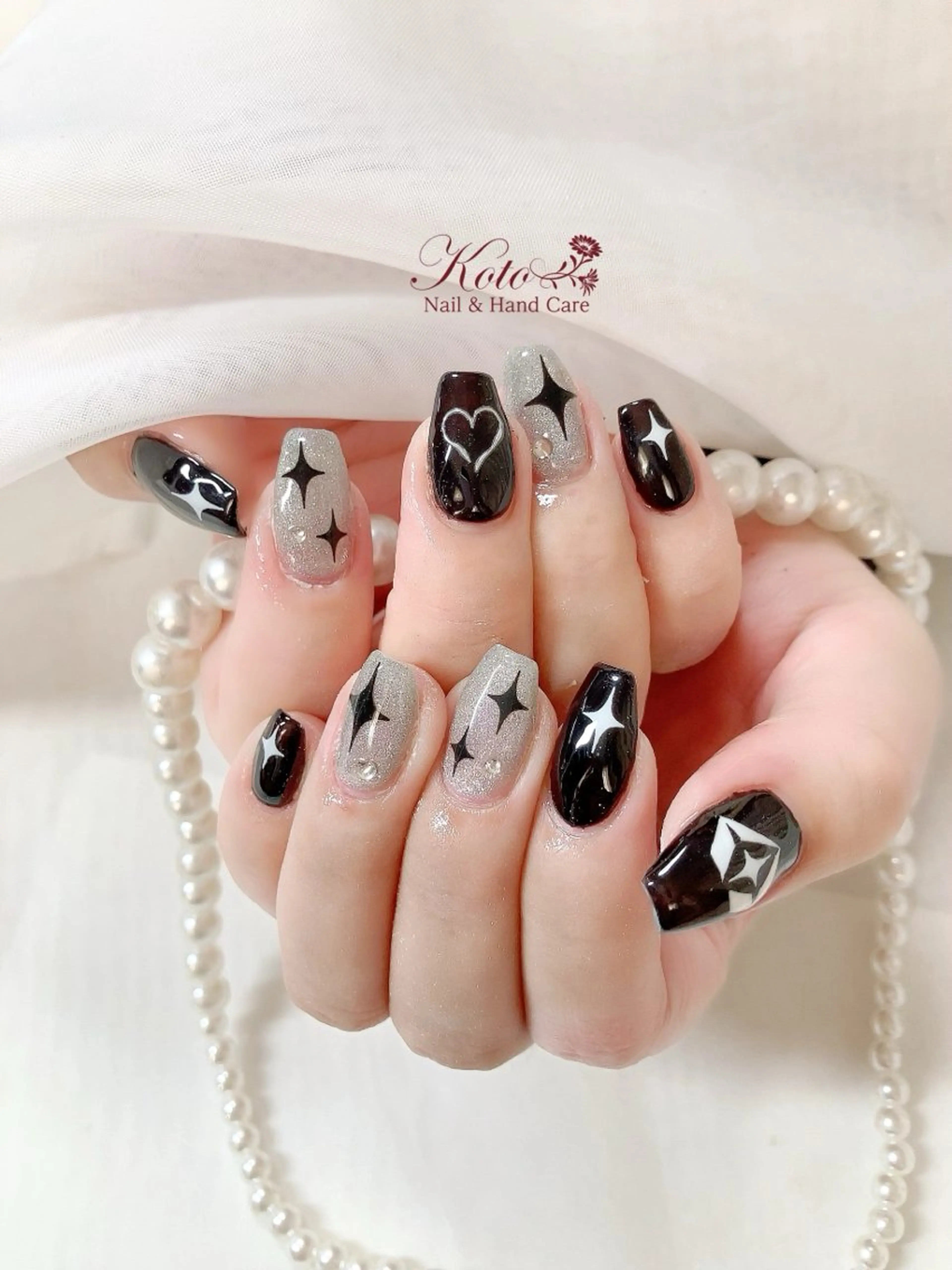 ネイル 長さ出し ジェルネイル ハート 持ち込み ニュアンスネイル ハンドネイル Nail Salon KOTOのネイルデザイン