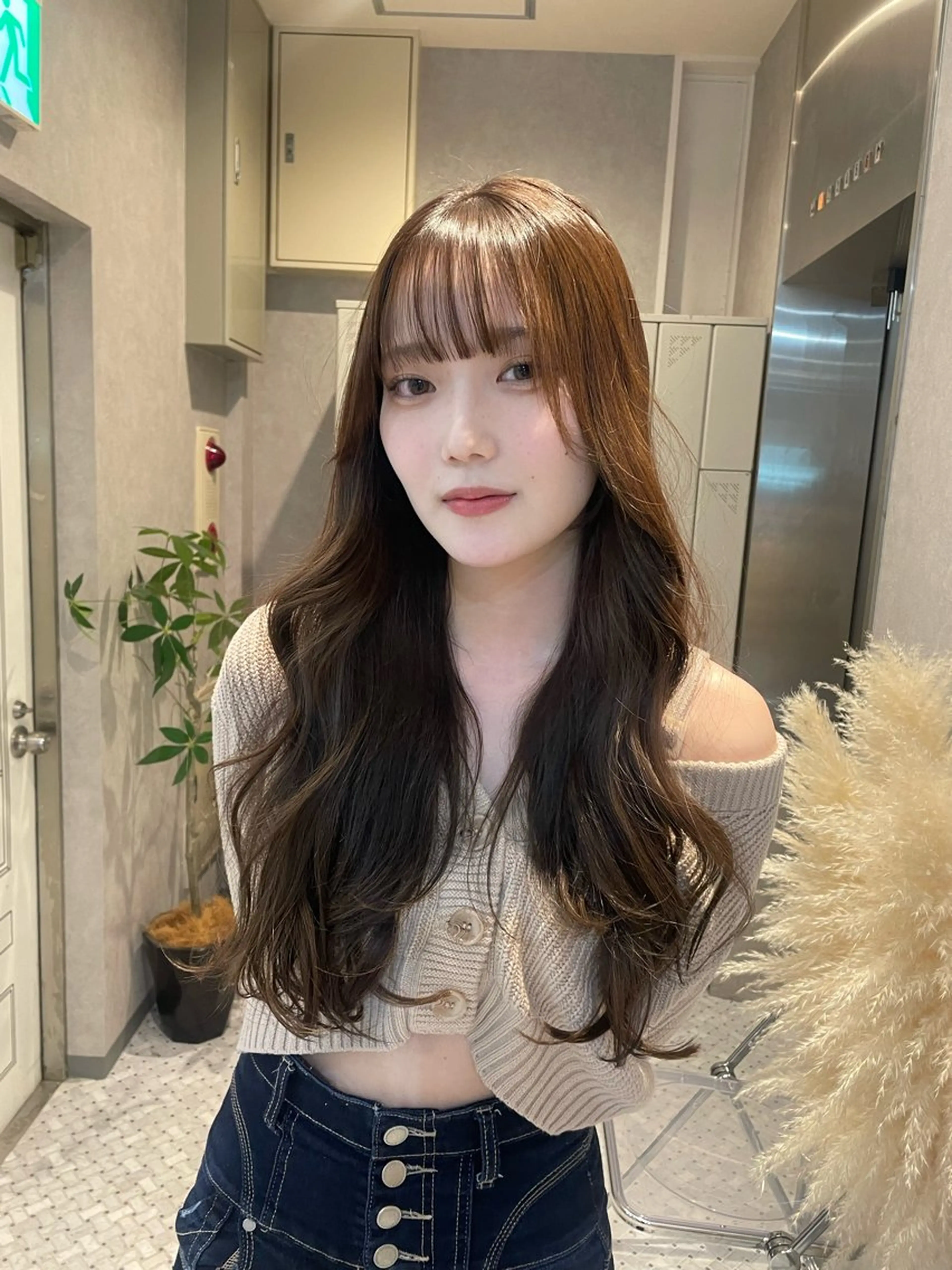 ✨韓国風小顔カット+髪質改善inケアカラー+3stepトリートメントの写真