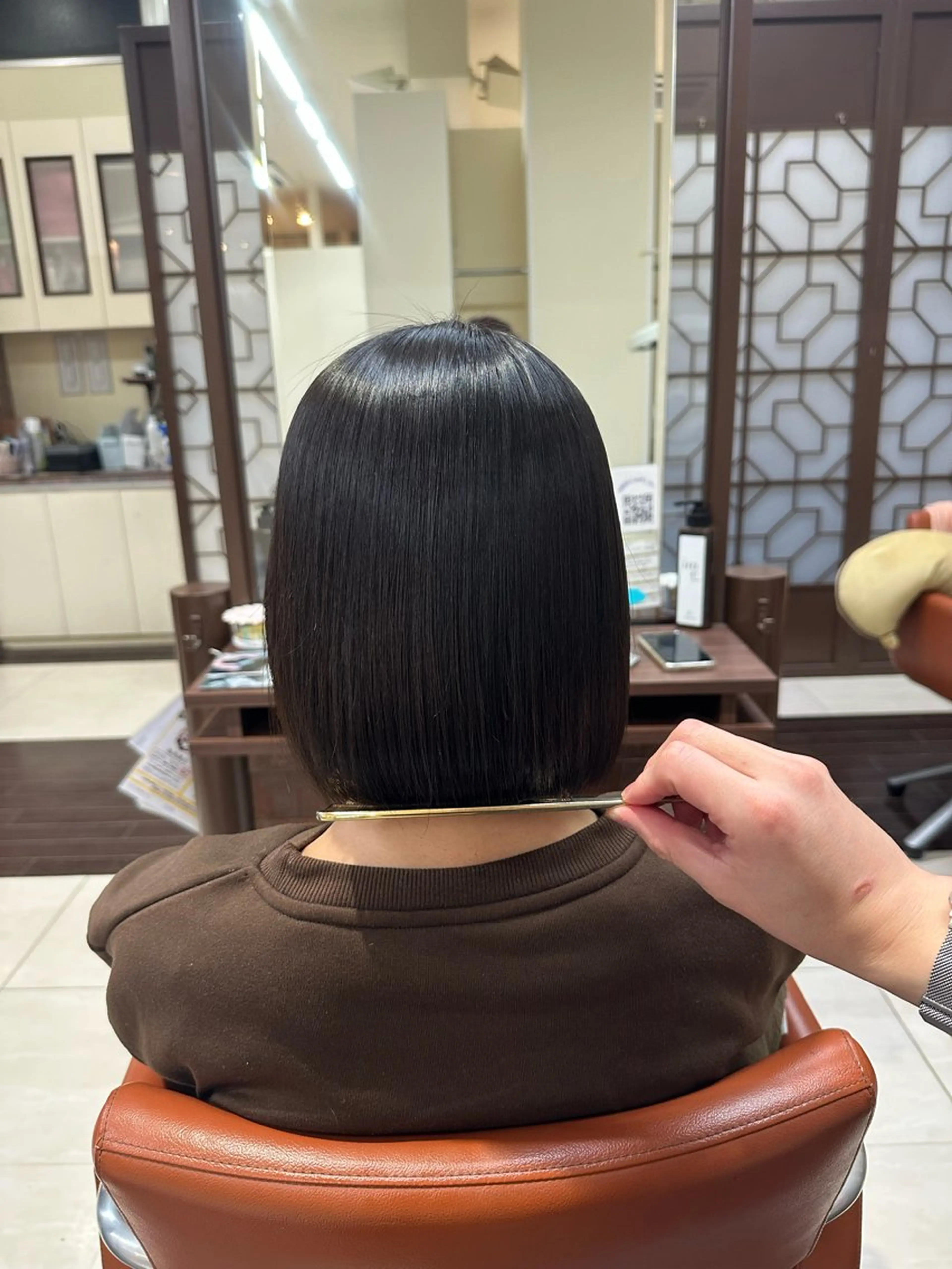 ショート カラー 髪質改善 縮毛矯正 ヘアカラー トリートメント みつき/✨髪質改善✨ /自然なストレートのヘアスタイル