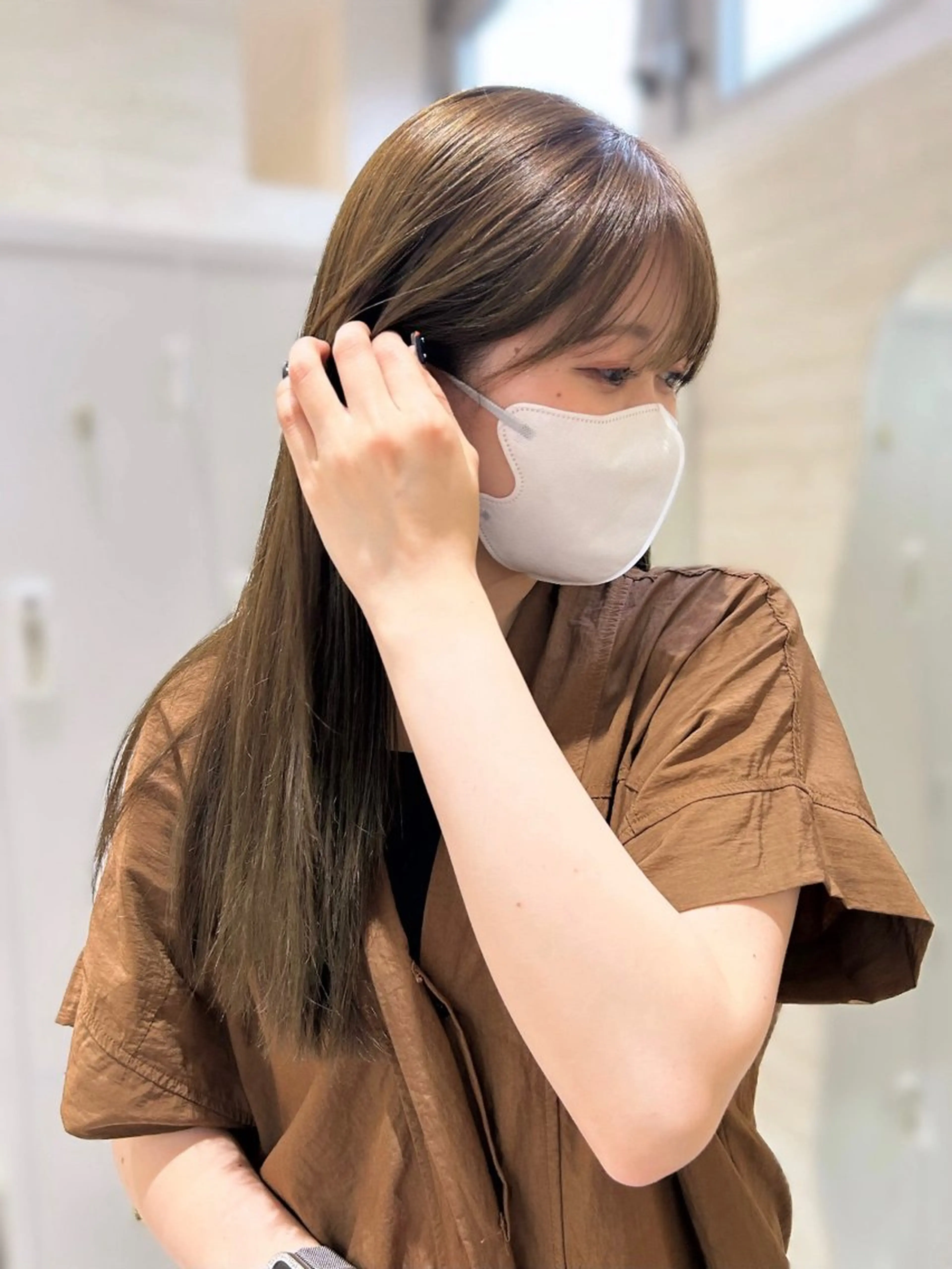 ロング カラー ブリーチ ケアカラー 透明感カラー ダブルカラー ブリーチなしカラー カット ヘアカラー トリートメント Zina熊本 / 桜子のヘアスタイル