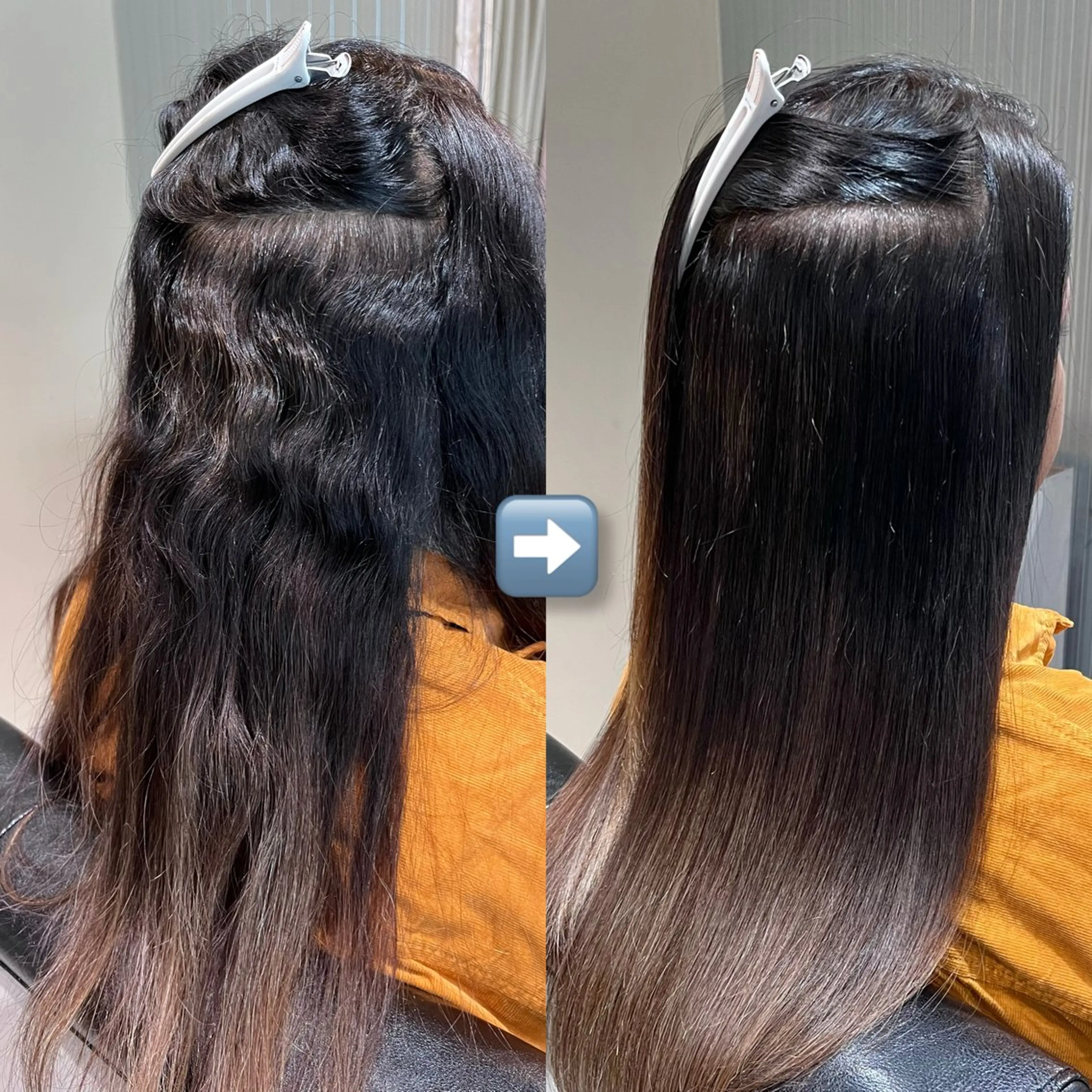 セミロング パーマ ストレートパーマ KIZU 髪質改善 オカルト怪談のヘアスタイル
