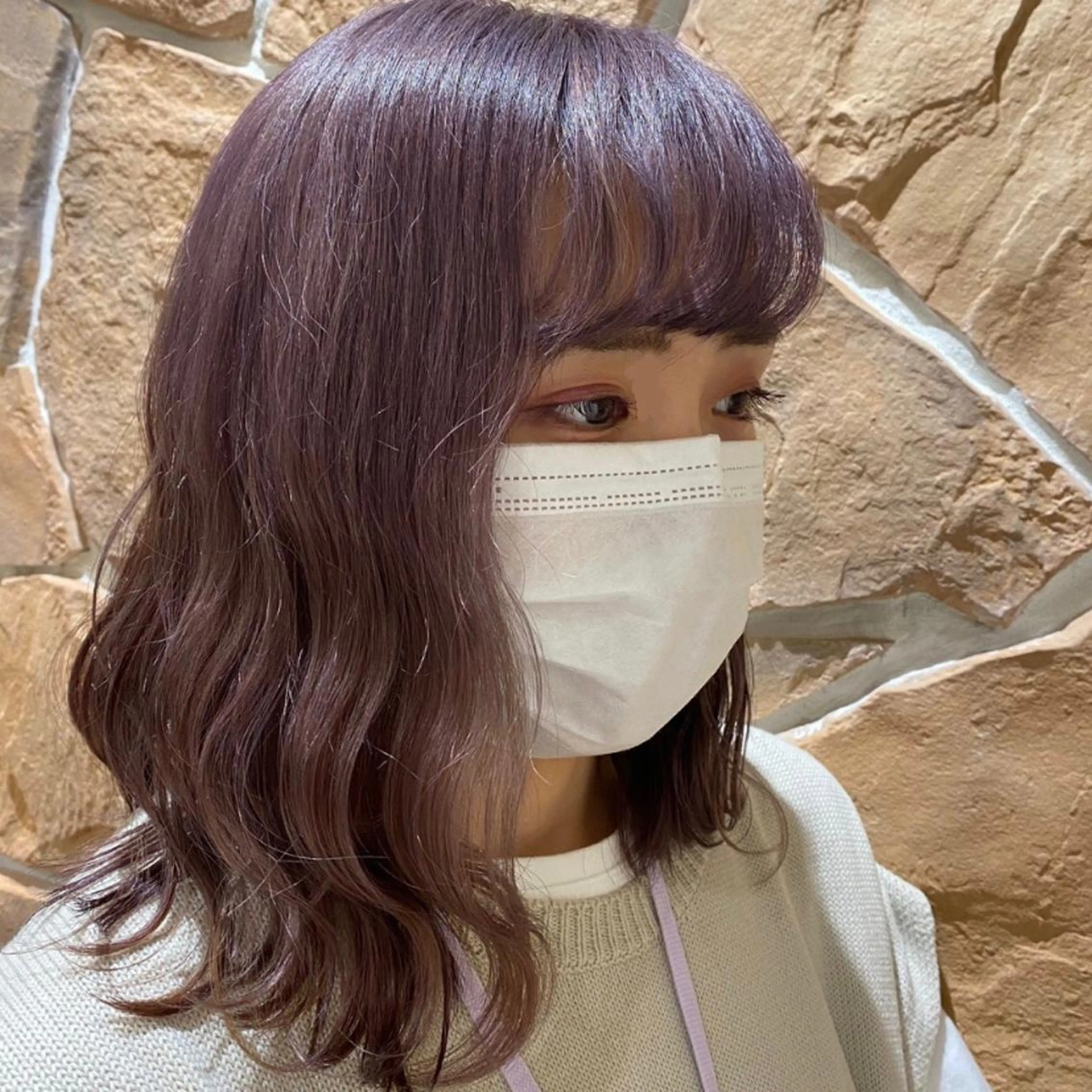 ミディアム カラー バイオレットカラー 透明感カラー🌈 菊池 結衣のヘアスタイル