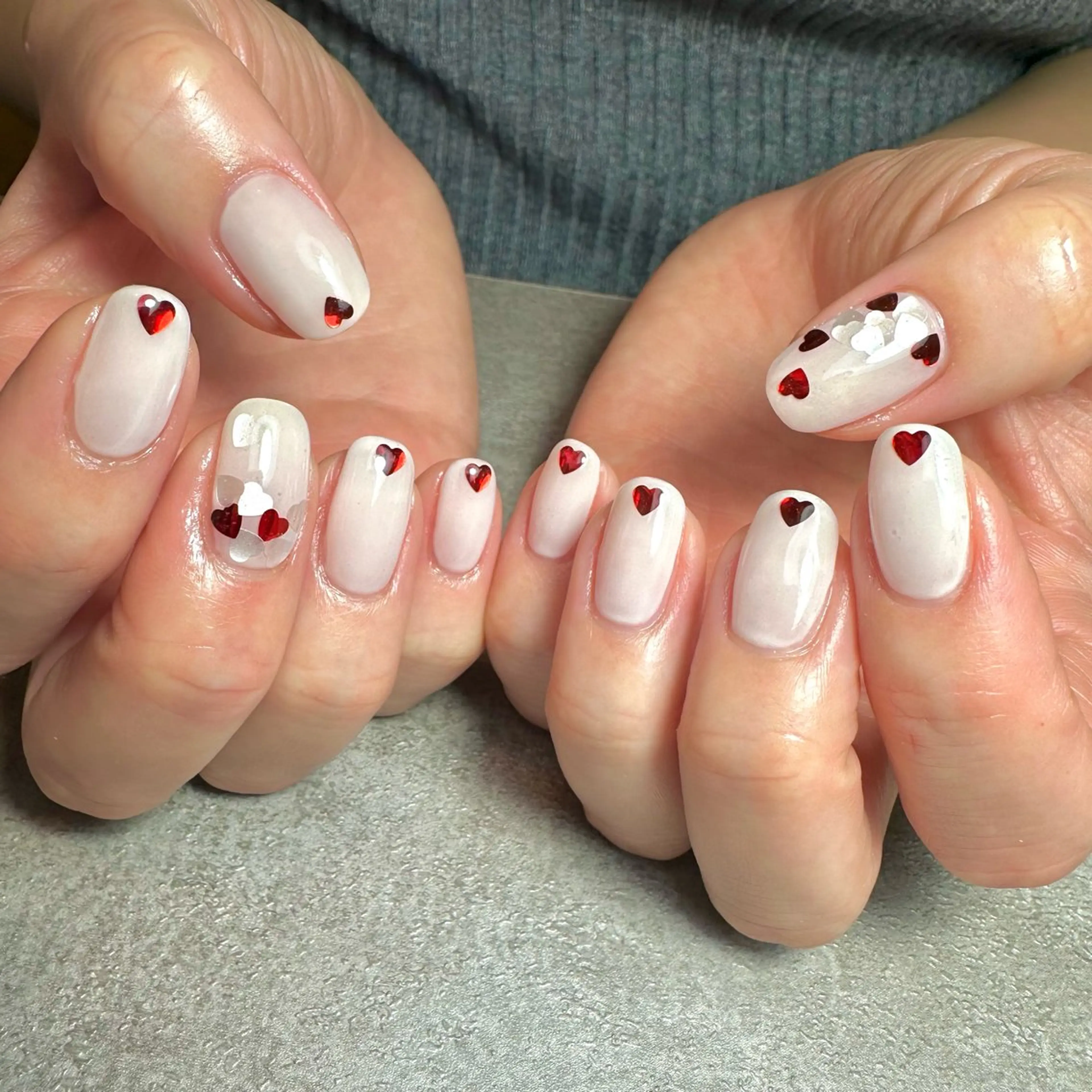ネイル バレンタイン ハンドネイル フットネイル GéRanium Harukaのネイルデザイン