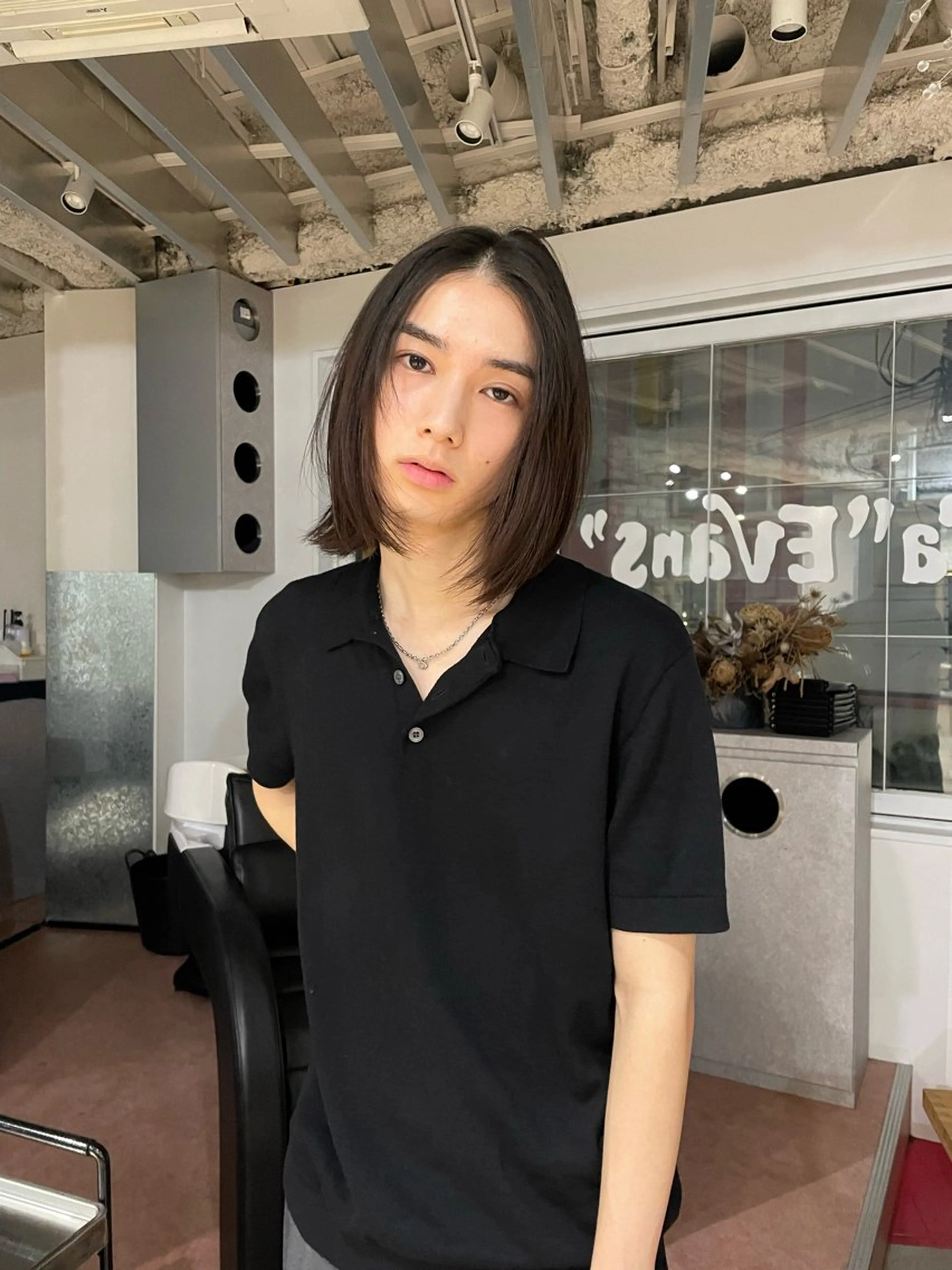 ミディアム メンズ ボブレイヤー ボブ レイヤーカット カット dakota evans所属・渋谷 / miku nishizukaのヘアスタイル