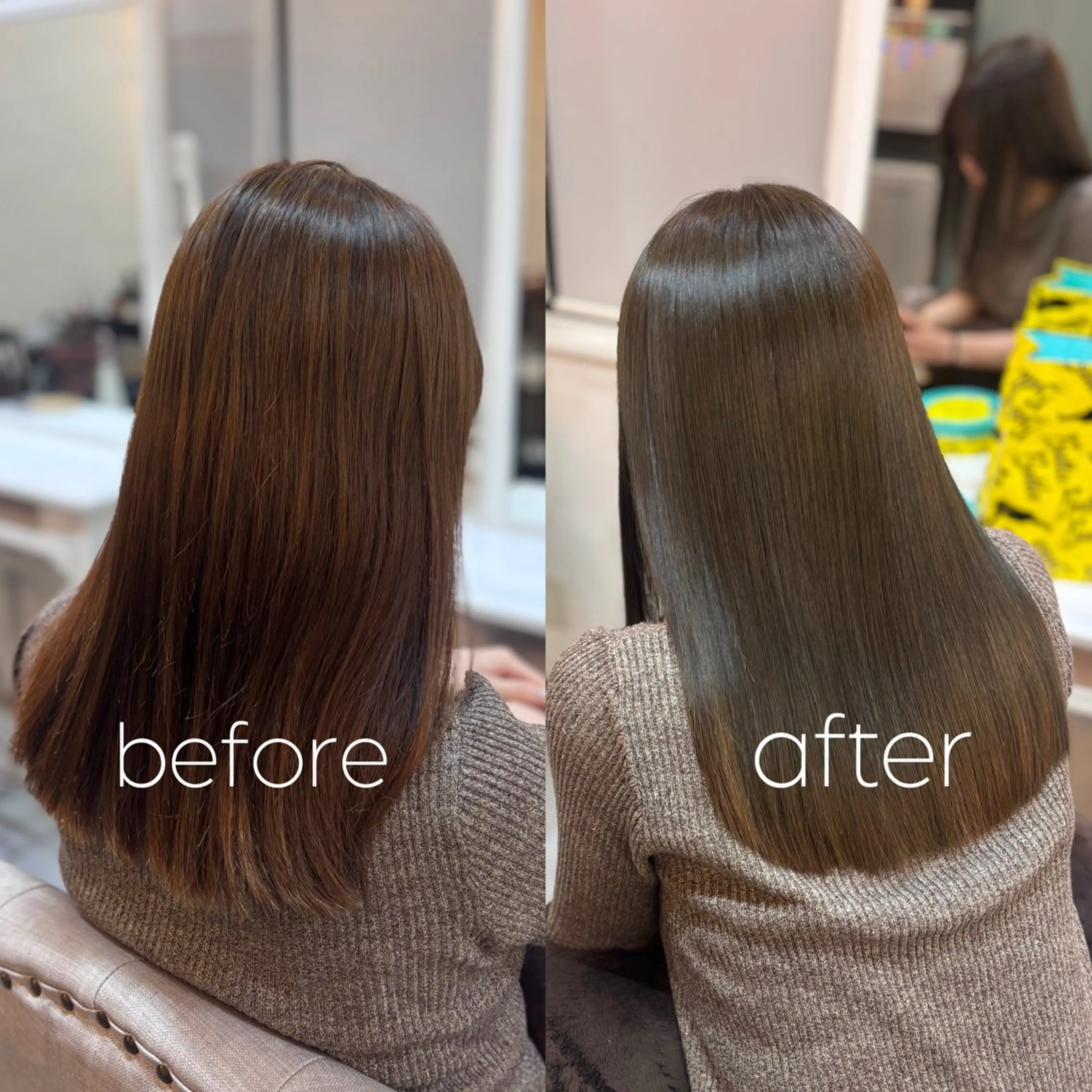 セミロング 髪質改善 ヘアカラー トリートメント はるき/美髪 /韓国ヘア/艶カラーのヘアスタイル