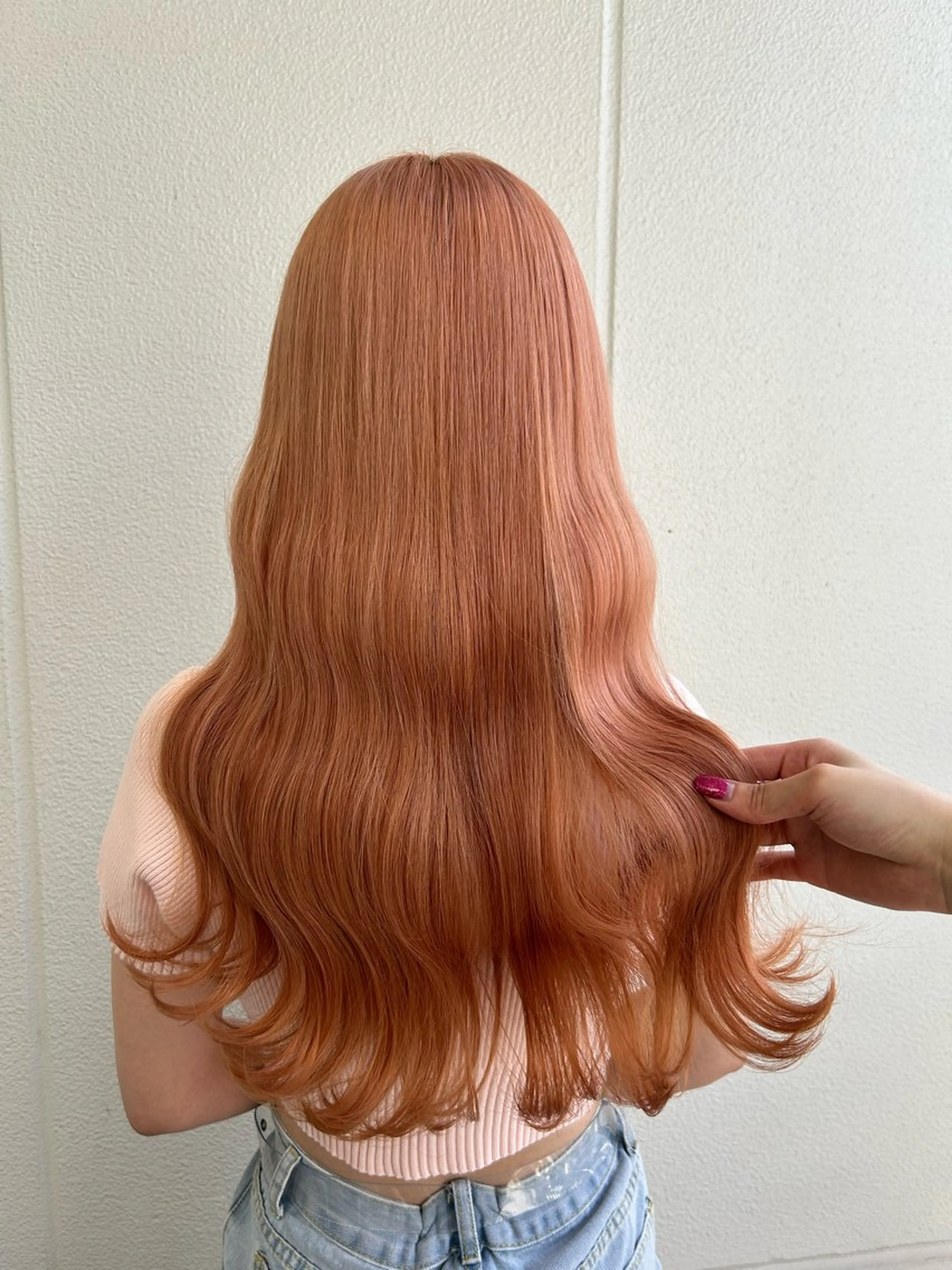 ロング カラー ベージュカラー オレンジ オレンジベージュ 《暖色/韓国hair 》🇰🇷桑原ユキネのヘアスタイル