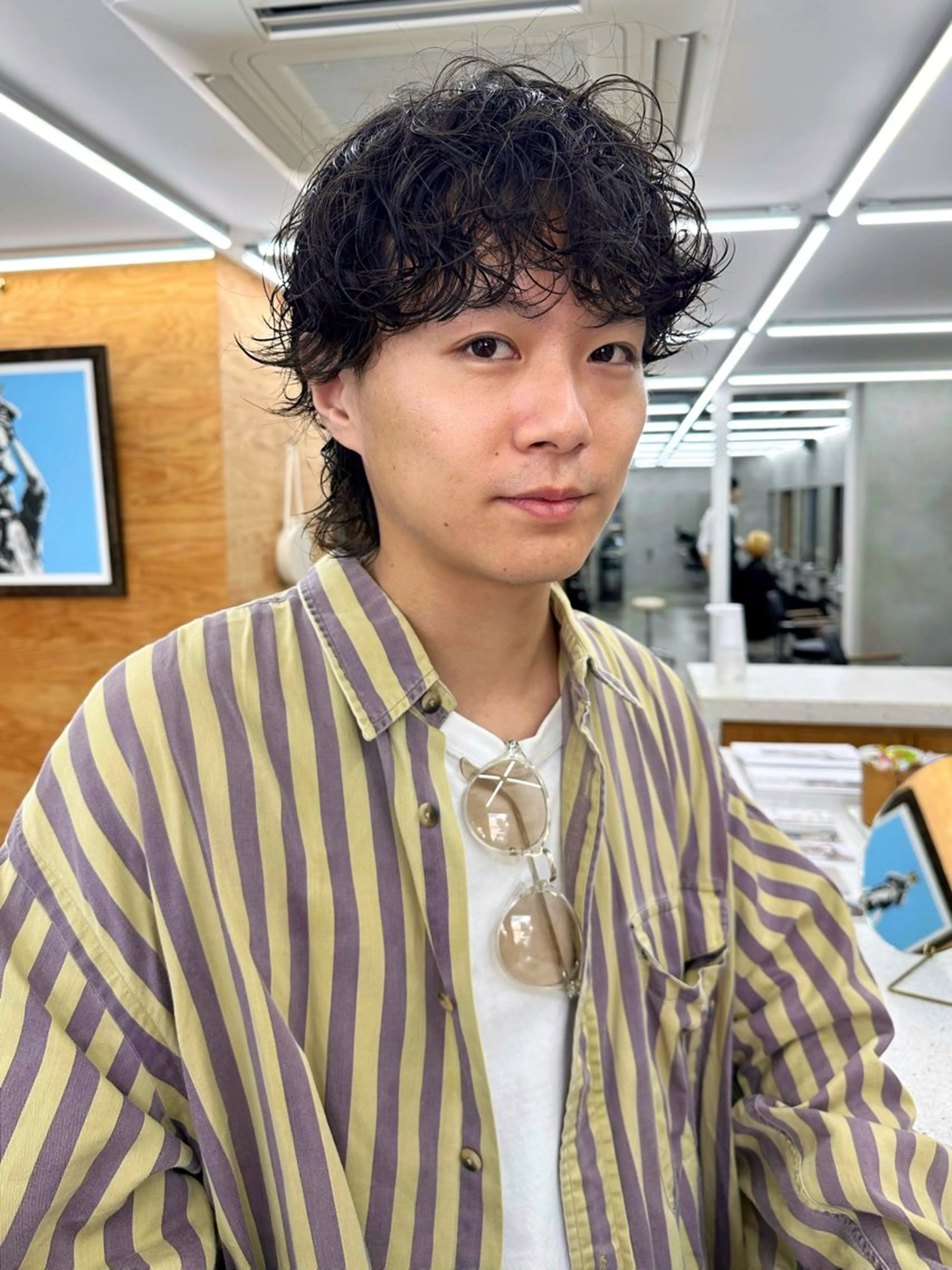 ショート パーマ ウルフカット ニュアンスパーマ カット パーマ トリートメント 榛地 渉馬のヘアスタイル