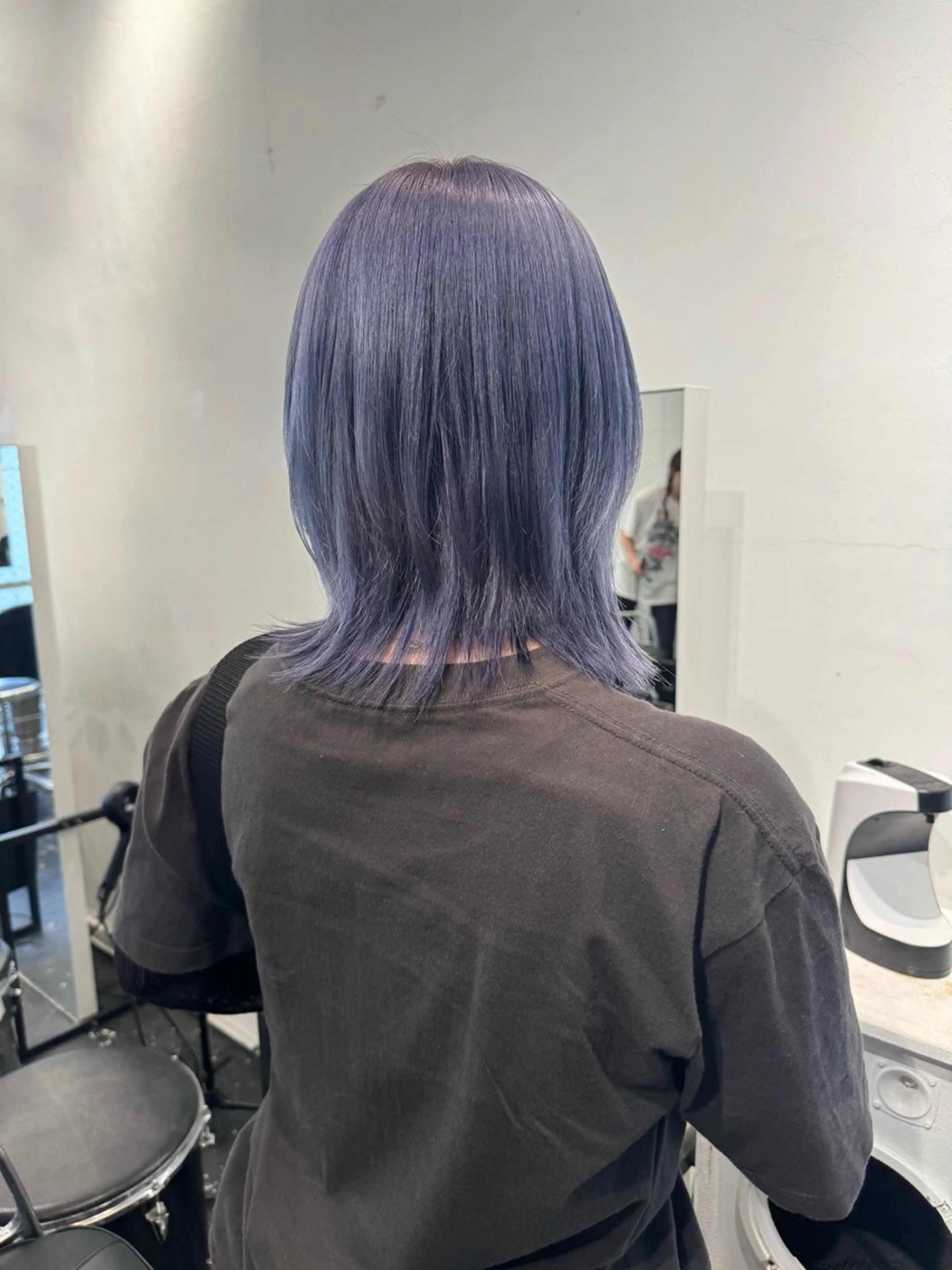ミディアム カラー ヘアアレンジ ブリーチ ブルーカラー ブルーラベンダー ラベンダーカラー カット ヘアカラー トリートメント 💗艶髪ハイトー ンAYAKA💗のヘアスタイル