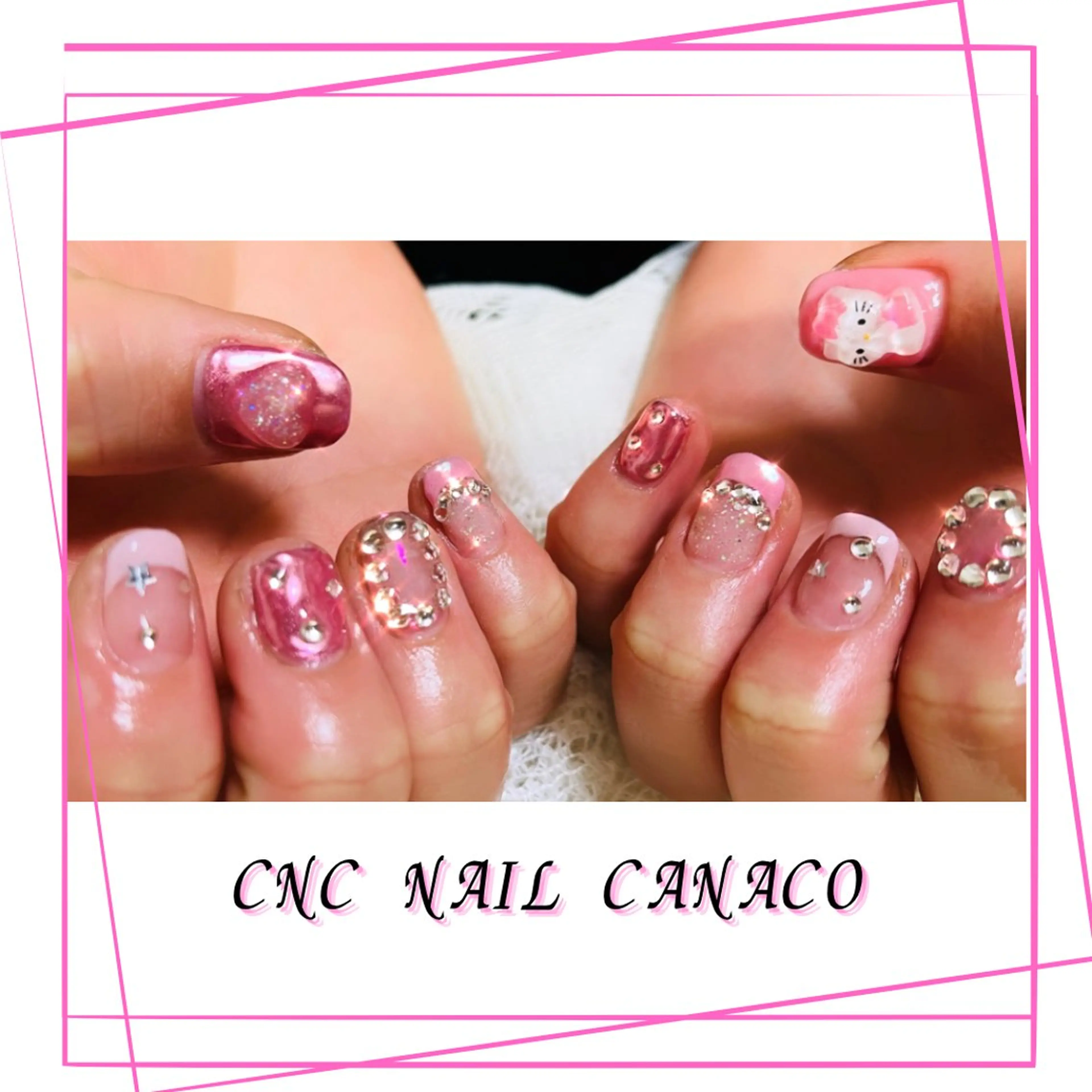 ネイル アートネイル 韓国ネイル 持ち込み ピンク ハンドネイル ハンドケア Felice所属・ベテランネイル cnc  nailのネイルデザイン