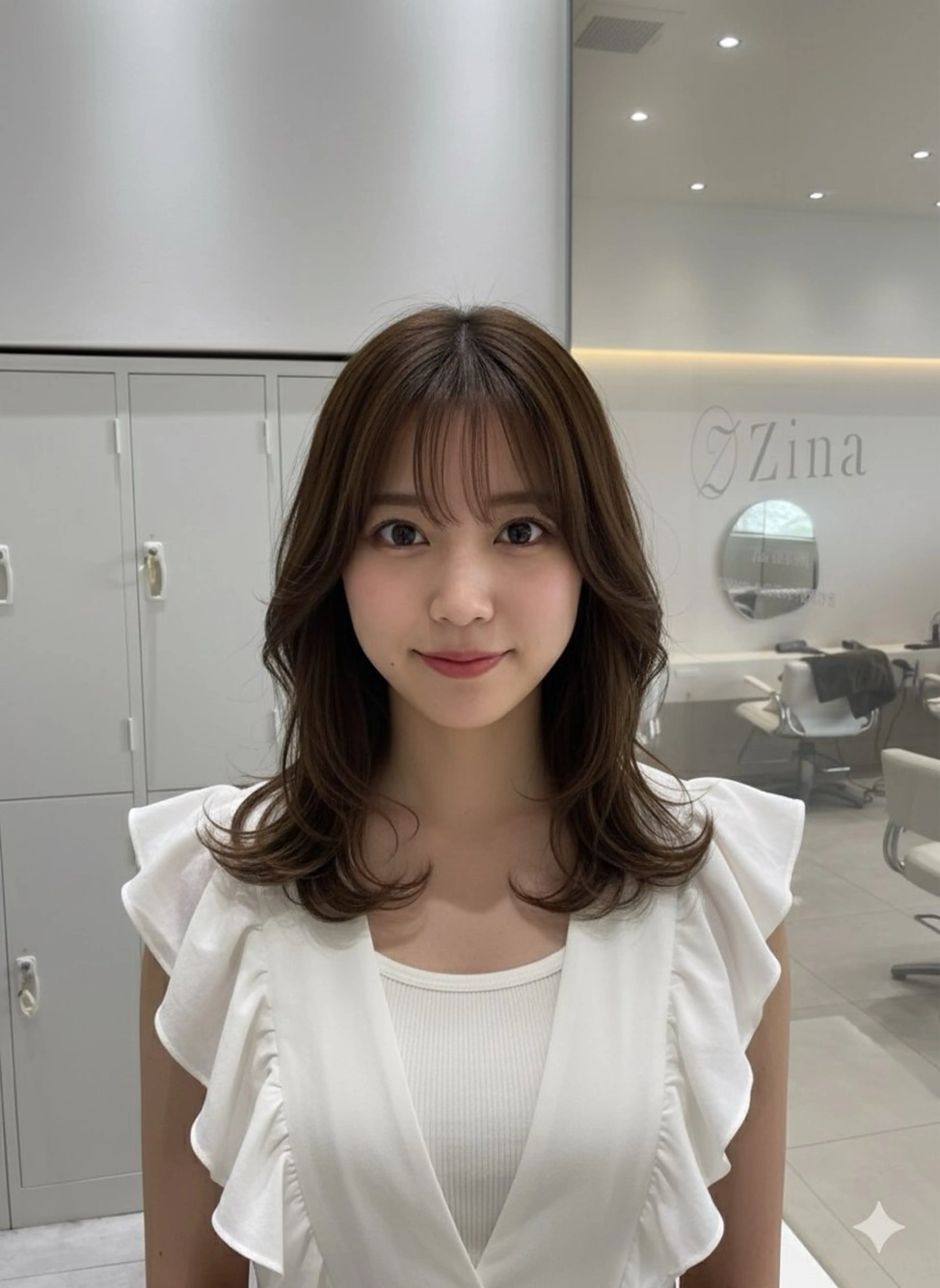 ミディアム 👑人気韓国ヘア👑 髪質改善Zina真鍋のヘアスタイル