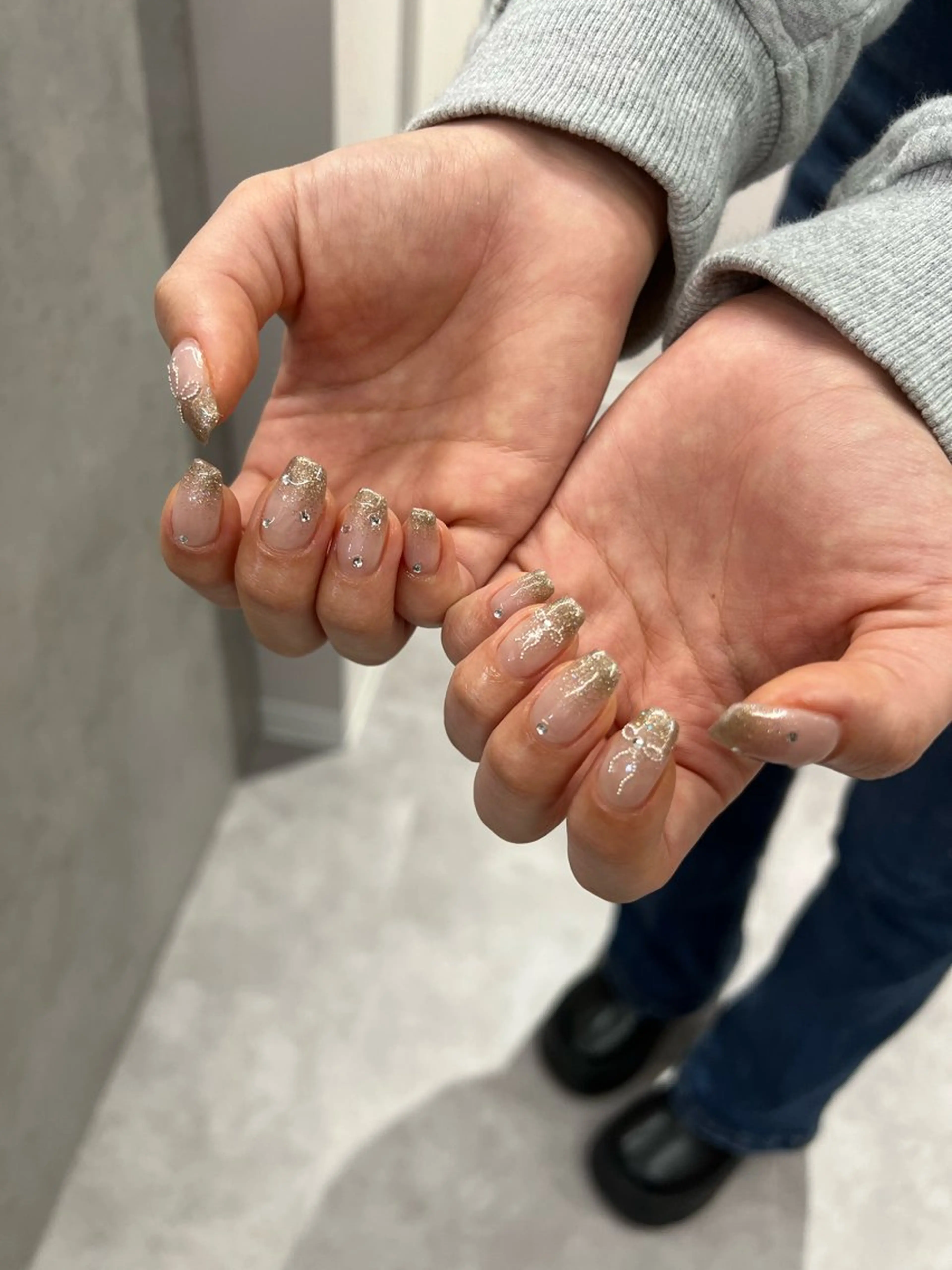 ネイル ブラウン フラッシュネイル ジェルネイル 韓国ネイル 持ち込み ハンドネイル ハンドケア Bana_ Nailのネイルデザイン