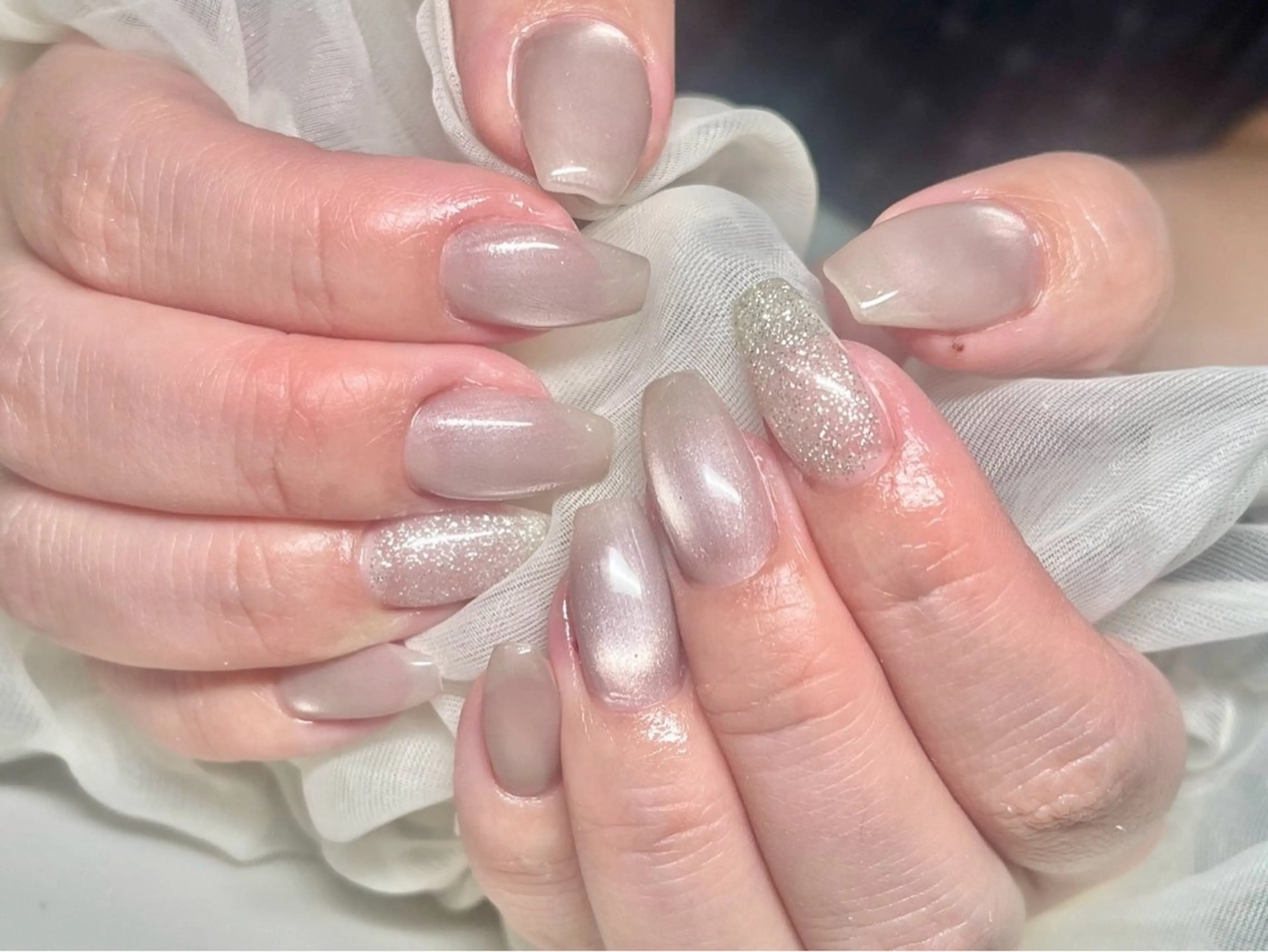 ネイル 長さ出し フレンチネイル ジェルネイル グラデーション 韓国ネイル ハンドネイル Nail&eye Belire 新宿のネイルデザイン