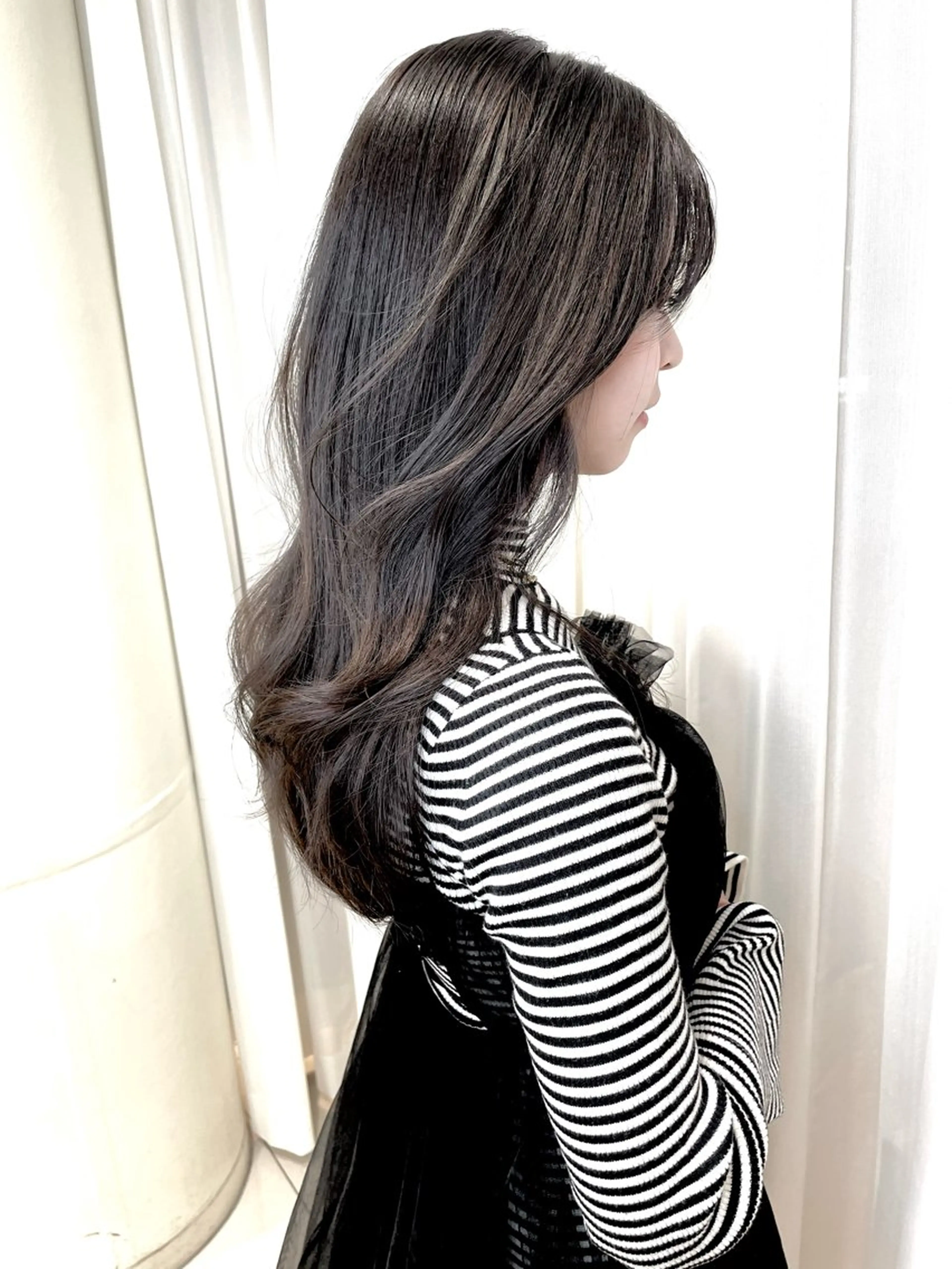 セミロング カット ヘアカラー トリートメント 💗ブリーチなし 透け感💗徳井はやとのヘアスタイル