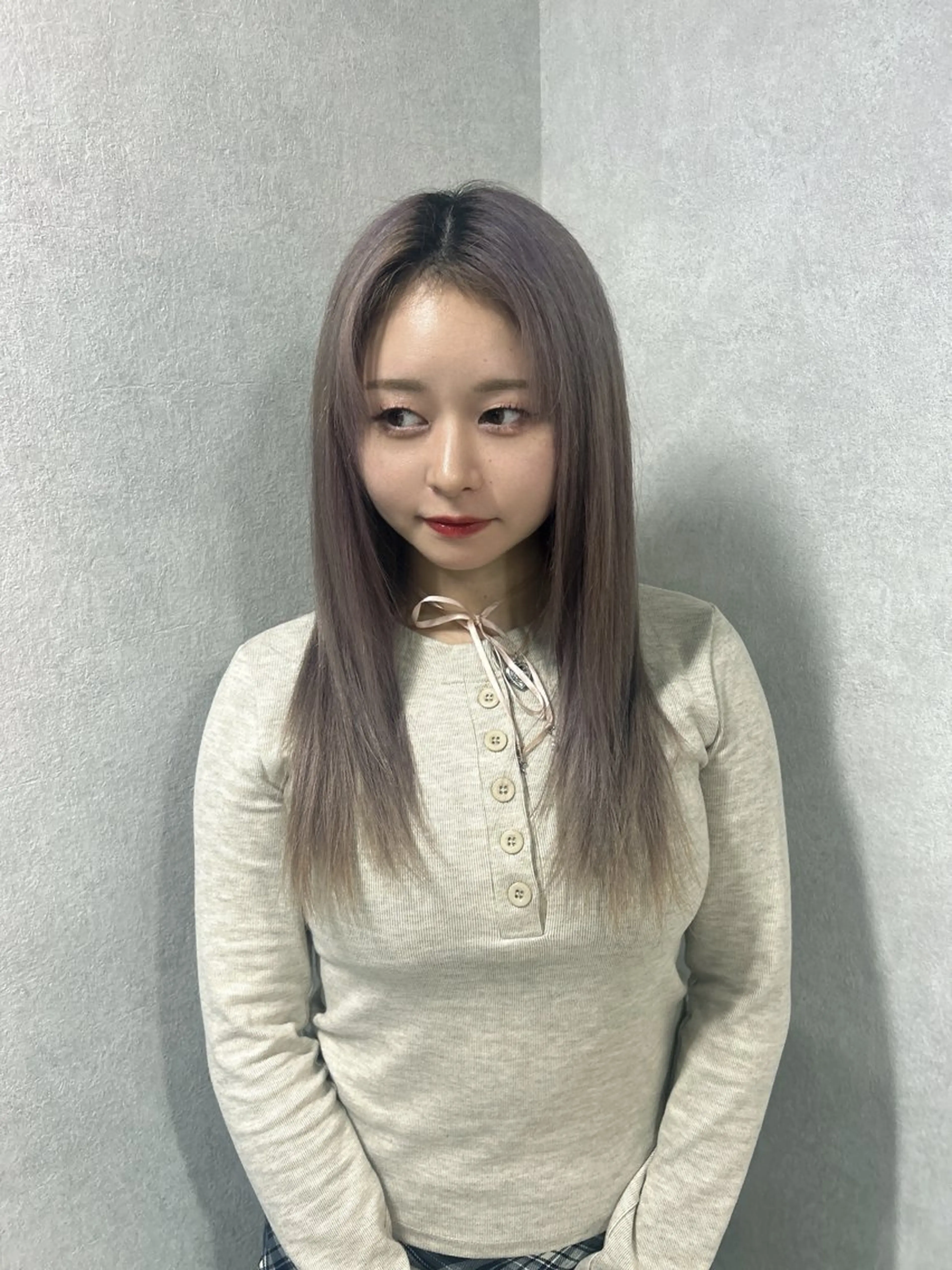 ロング レイヤーカット 似合わせカット 大阪韓国ヘア/ /酸性縮毛矯正ゆうとのヘアスタイル