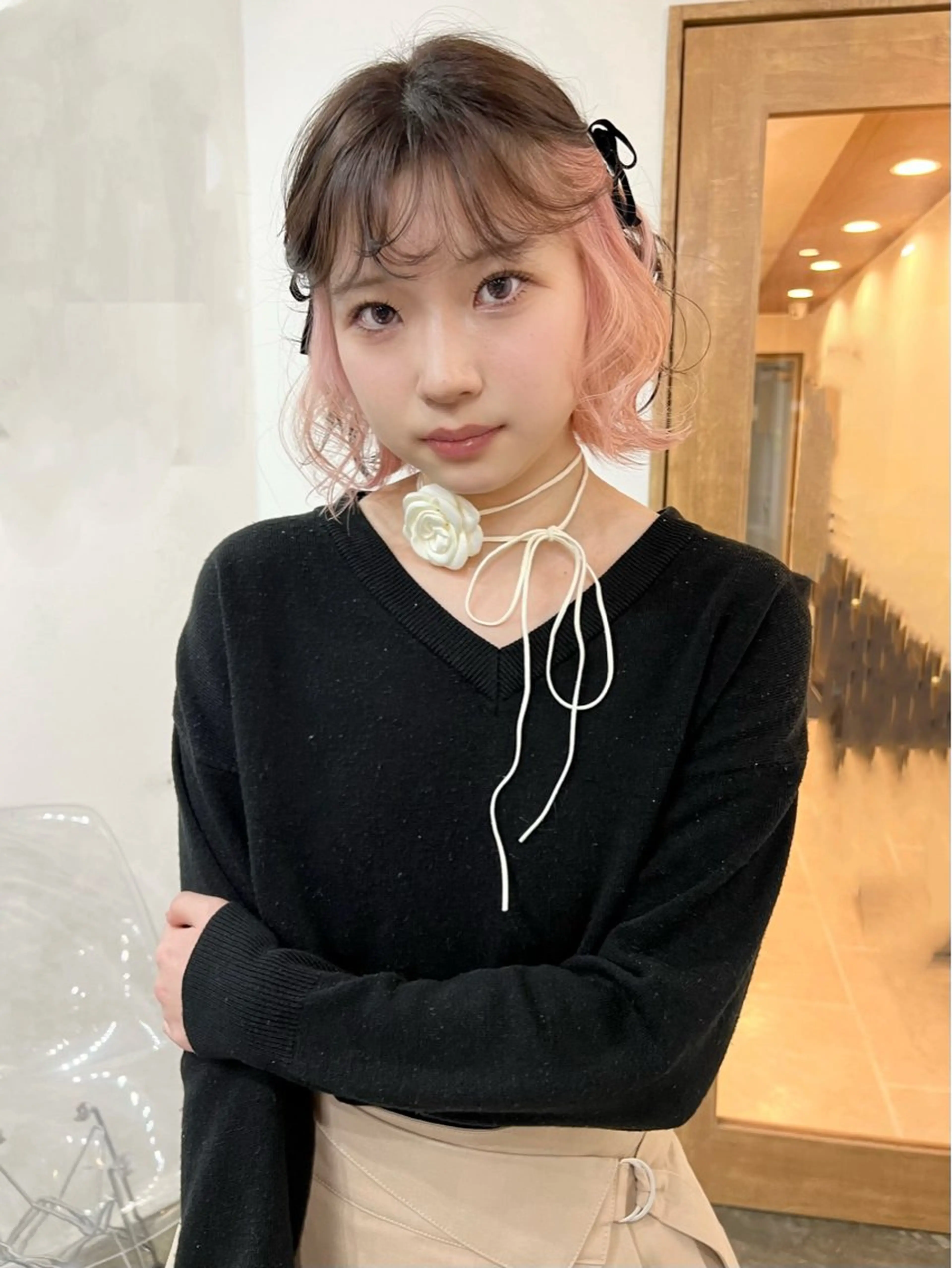 ミディアム いざわりお /梅田/ブリーチのヘアスタイル