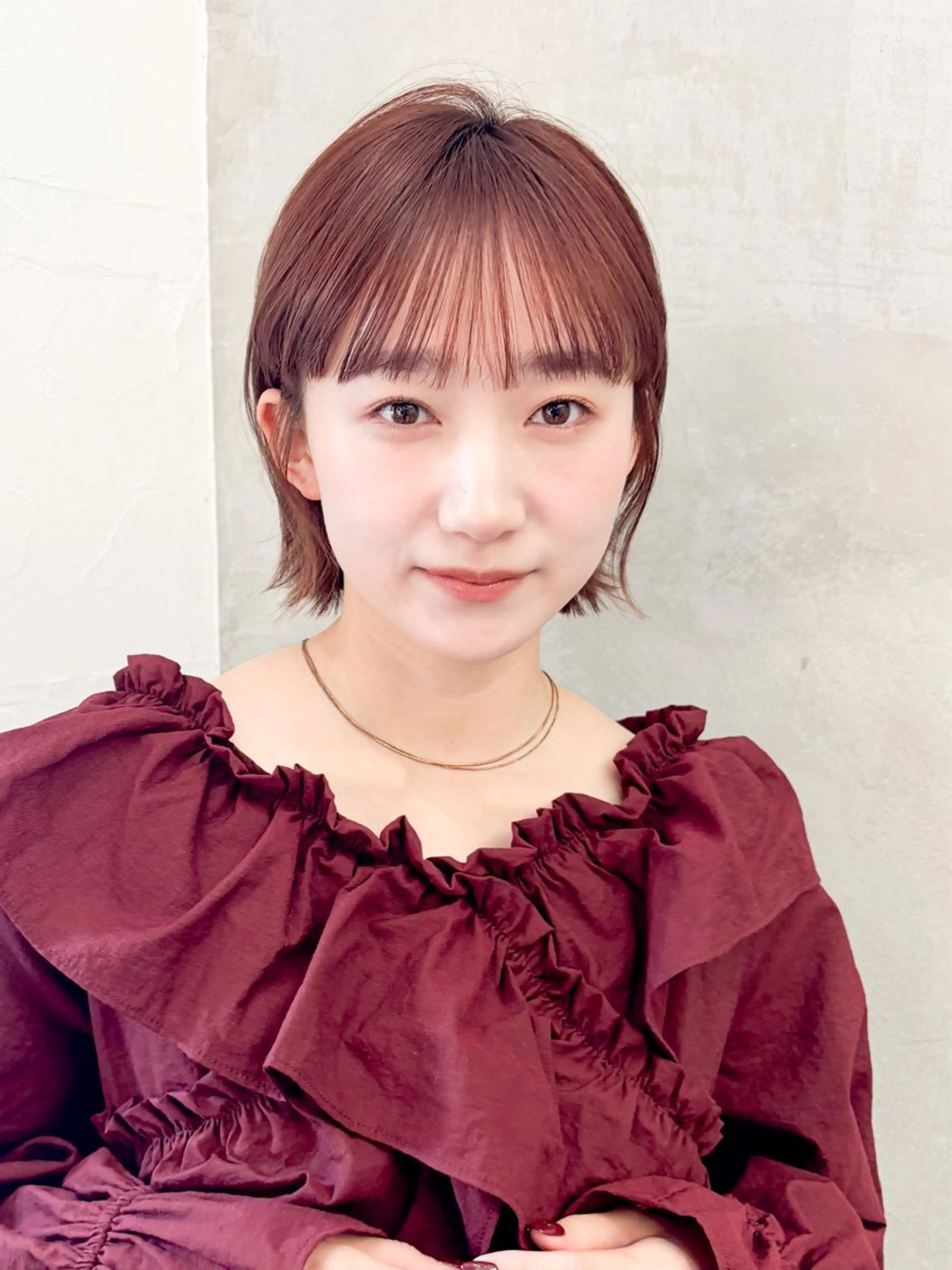 ミディアム カット ヘアカラー トリートメント 🎟くびれヘア/ボブ 髪質改善/ユイのヘアスタイル