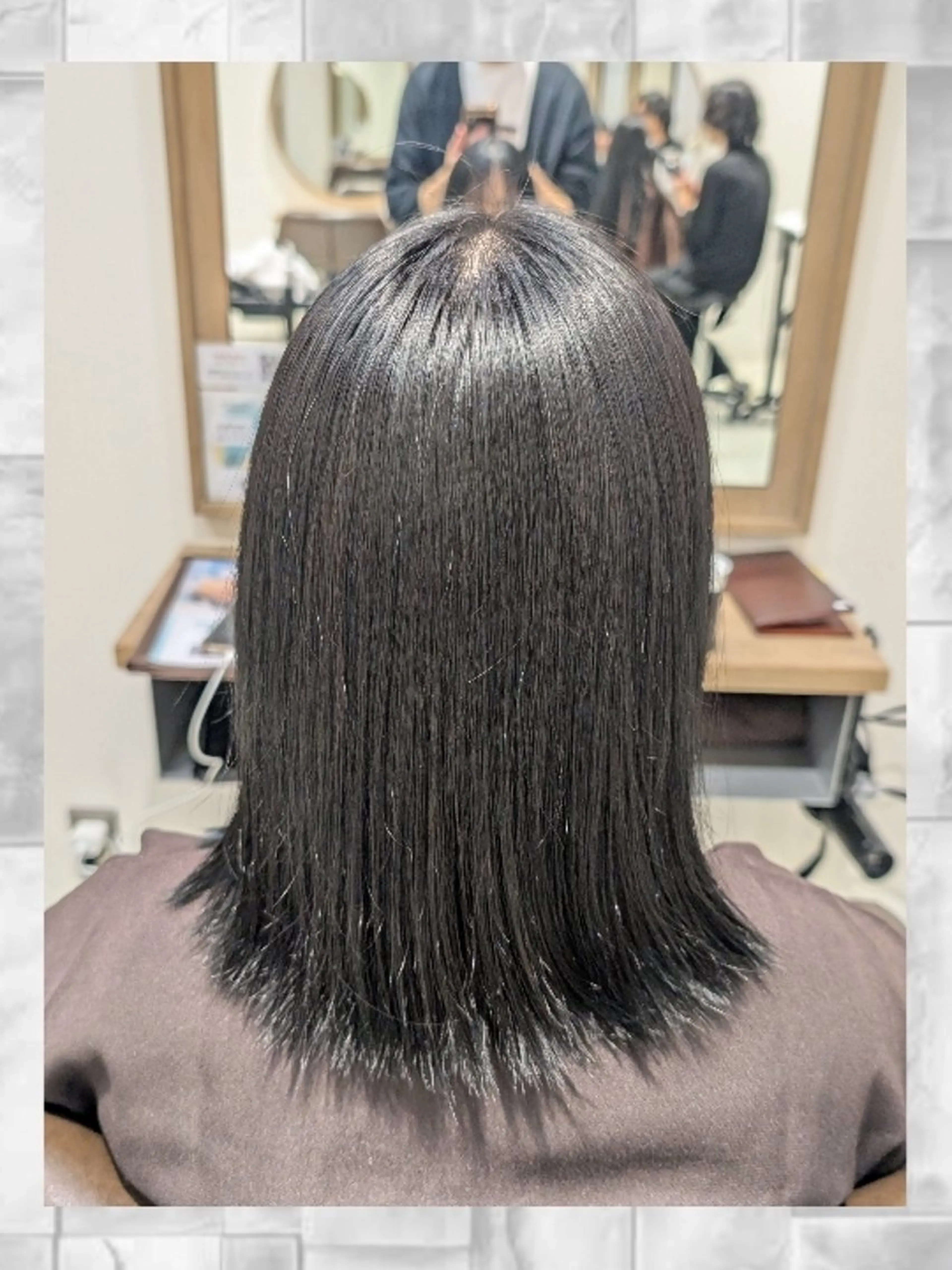 ミディアム 縮毛矯正 山下 桜華のヘアスタイル